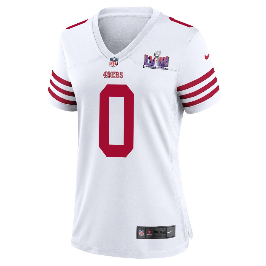 Samuel Womack III 0 San Francisco 49ers Super Bowl LVIII Patch Game Women Jersey - White