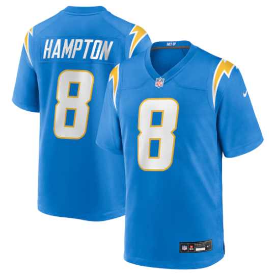 Men's Youth Women's Los Angeles Chargers Omarion Hampton Powder Blue 2025 Draft First Round Pick
