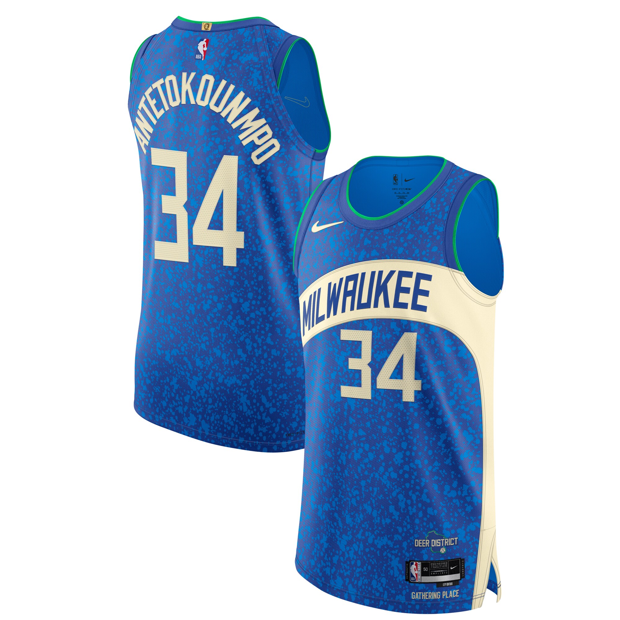 Giannis Antetokounmpo Milwaukee Bucks Authentic Jersey - City Edition - Blue