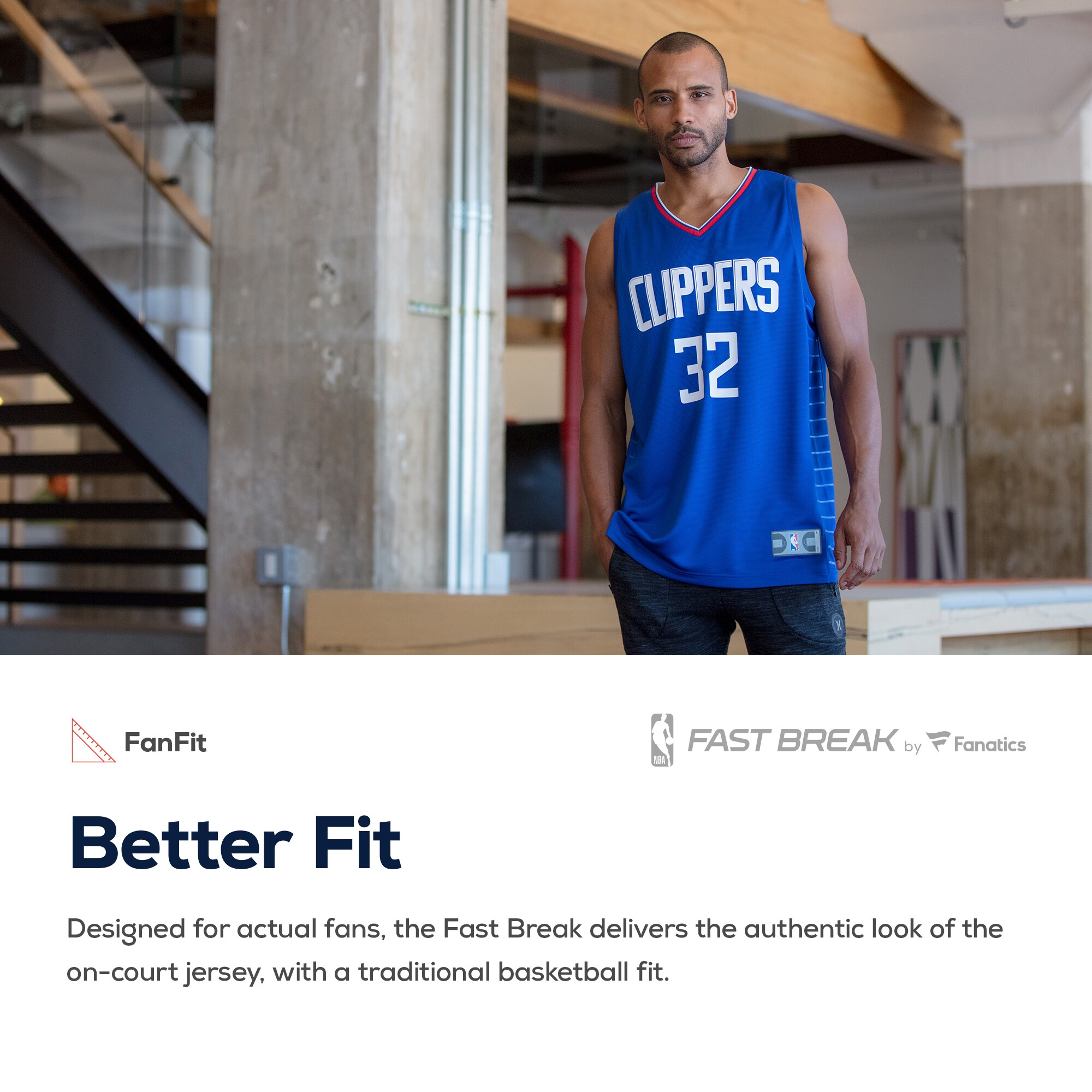 LA Clippers Fanatics Youth Fast Break Custom Replica Jersey Royal - Icon Edition