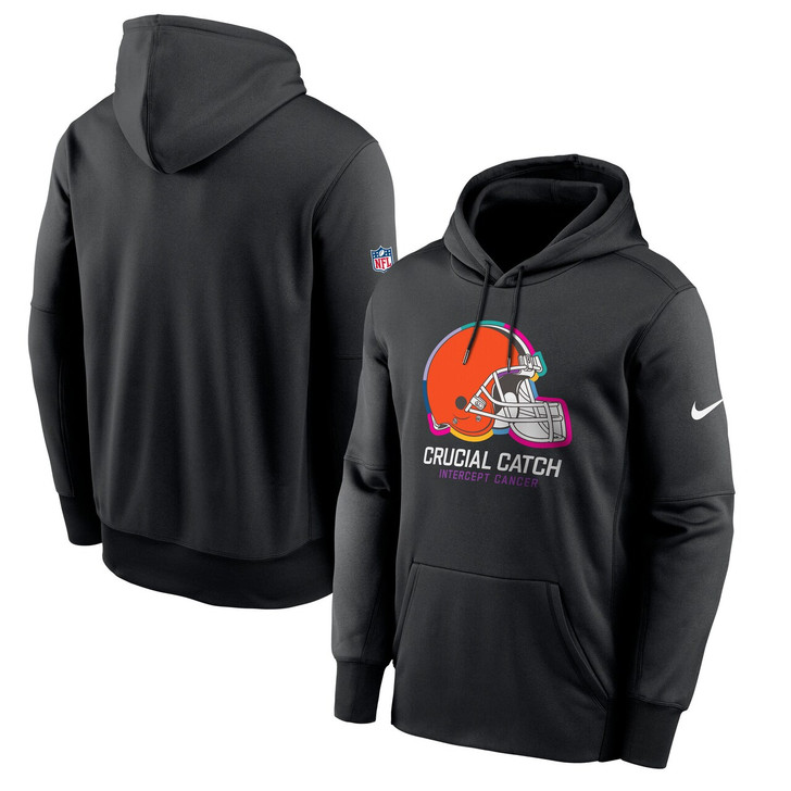 Cleveland Browns 2024 Crucial Catch Performance Fleece Pullover Hoodie - Black