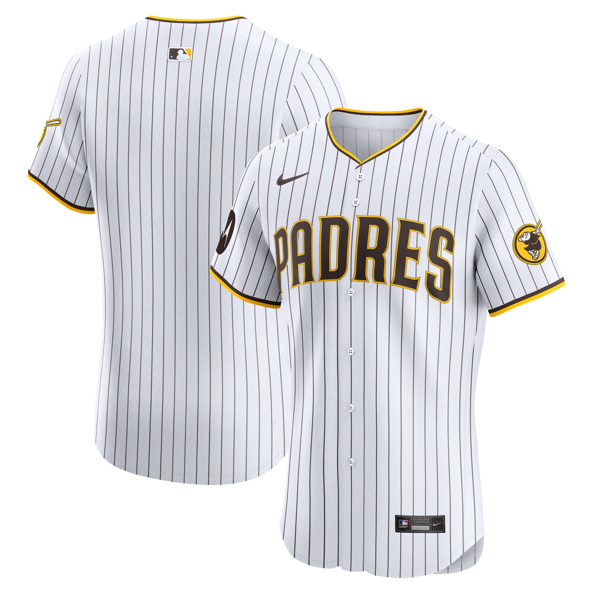 San Diego Padres  Home Elite Patch Jersey - White