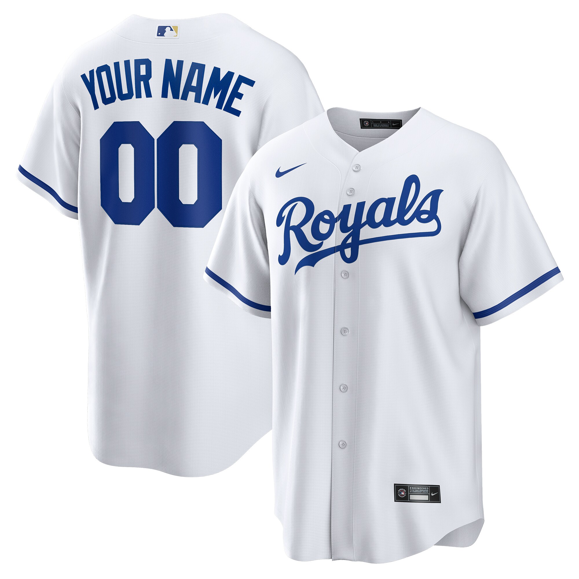 Kansas City Royals  Youth Replica Custom Jersey - White