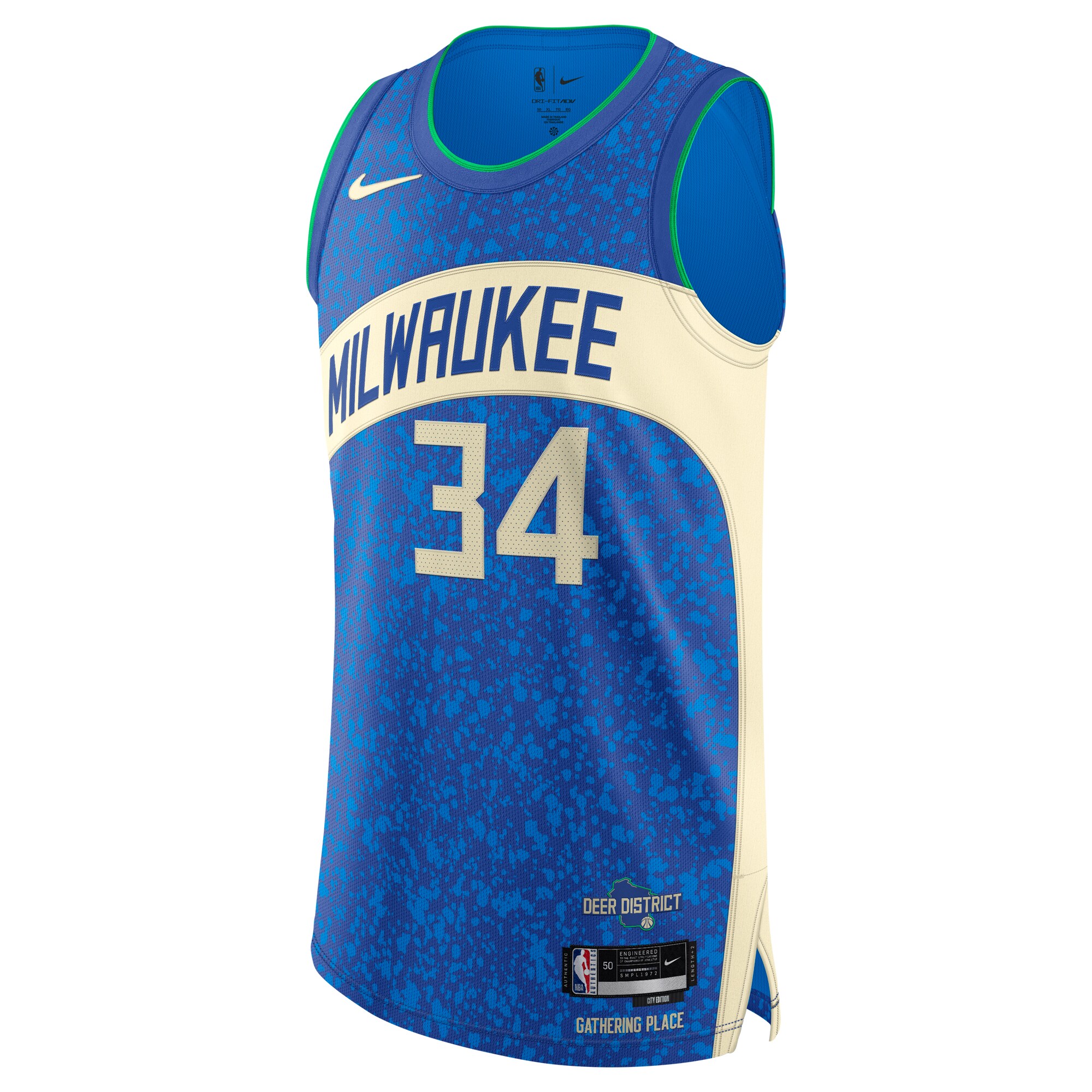 Giannis Antetokounmpo Milwaukee Bucks Authentic Jersey - City Edition - Blue