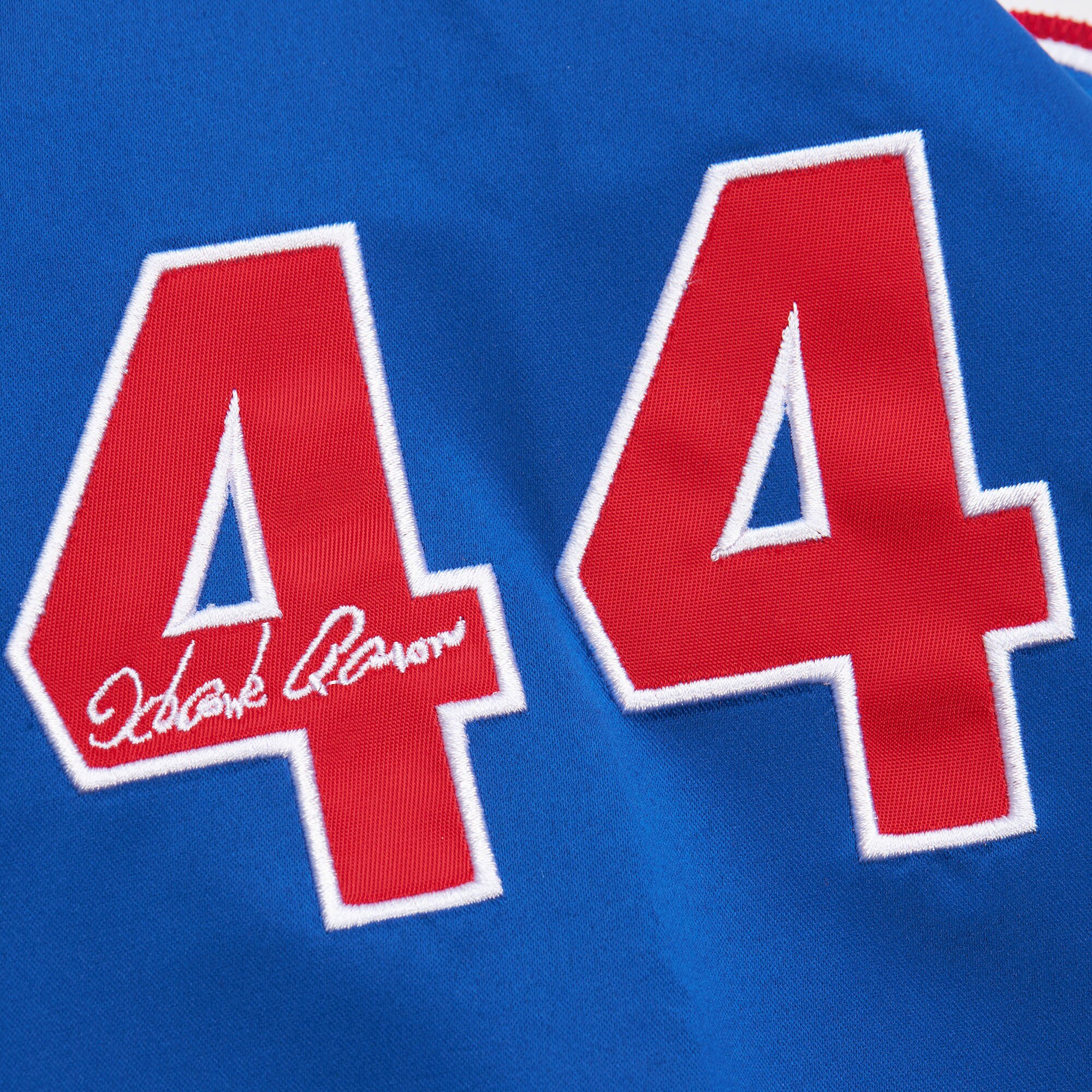 Hank Aaron Atlanta Braves Mitchell & Ness Cooperstown Collection Legends Lightweight Satin Raglan Full-Snap Jacket - White\/Royal