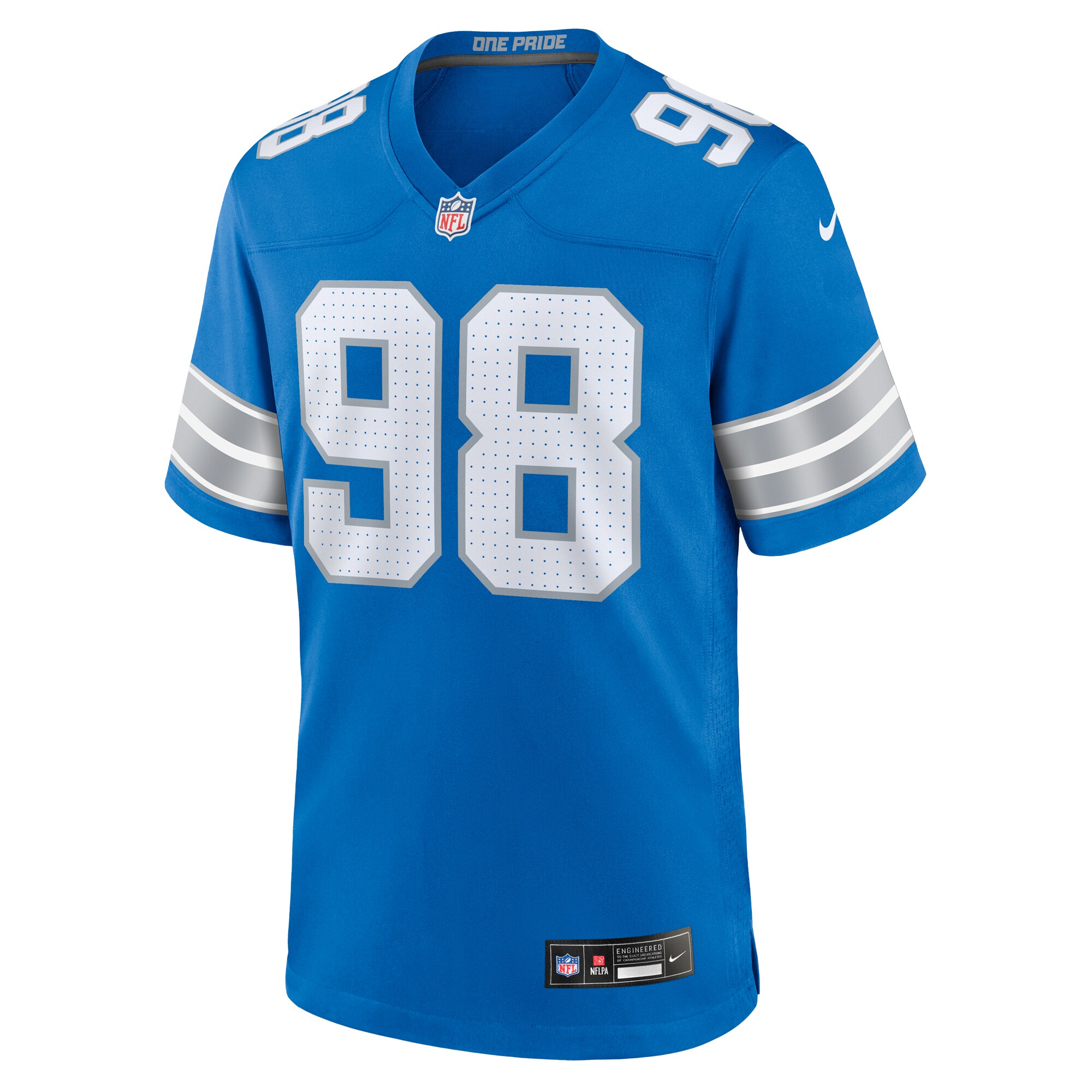 D.J. Reader Detroit Lions  Team Game Jersey -  Blue