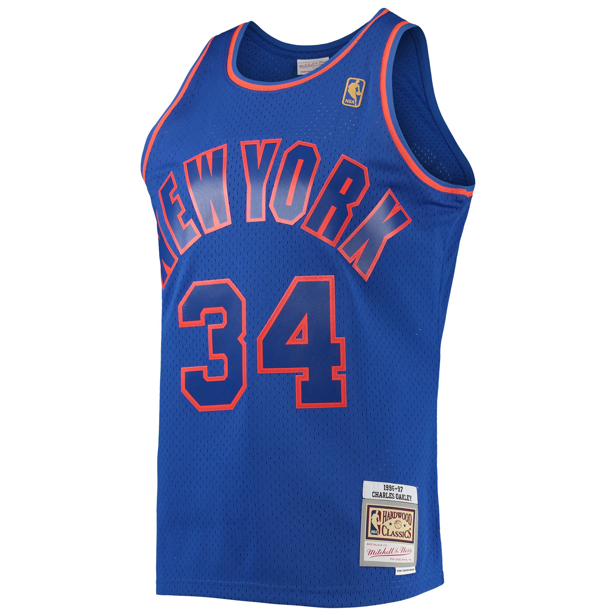 Charles Oakley New York Knicks Mitchell & Ness 1996\/97 Hardwood Classics Swingman Jersey - Blue