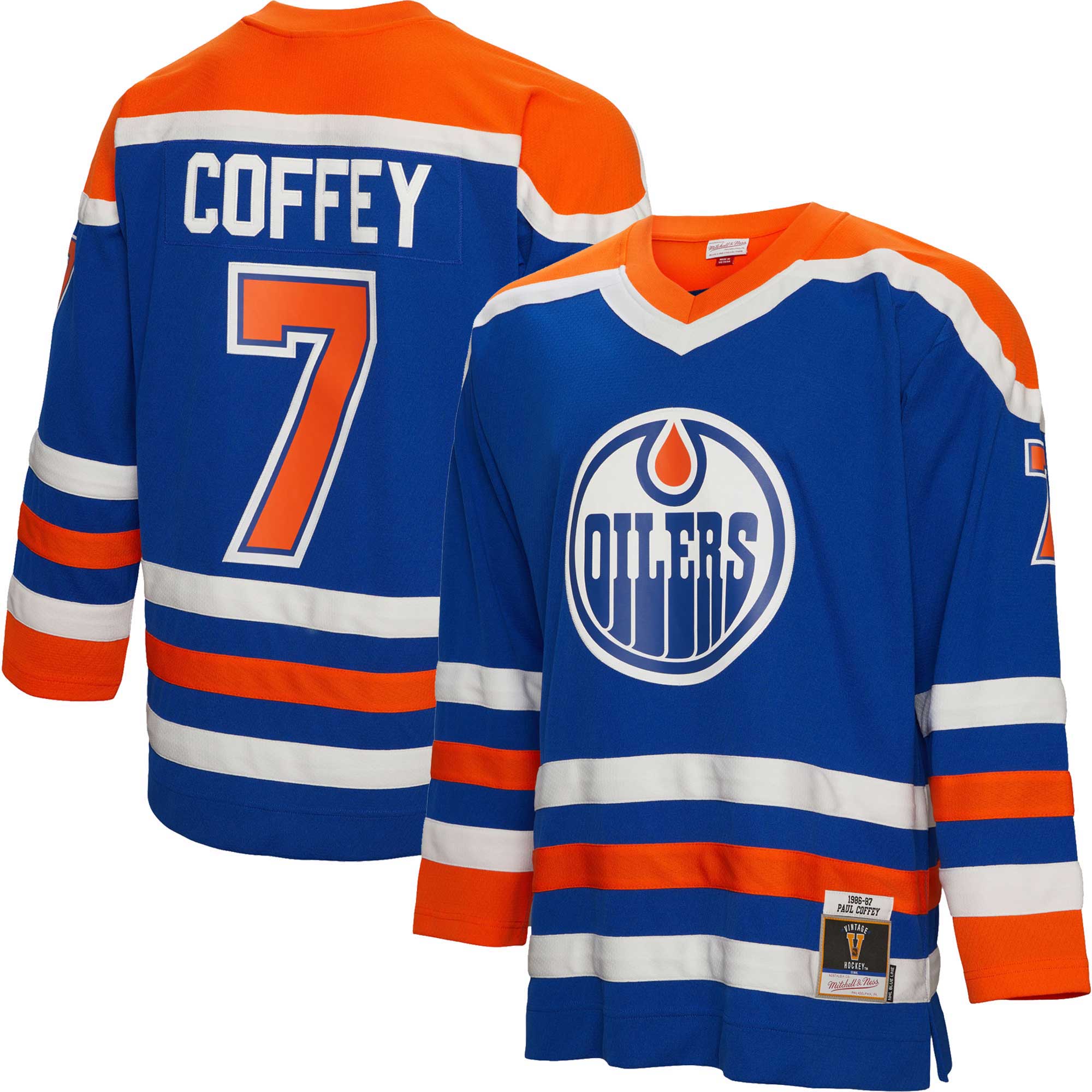 Paul Coffey Edmonton Oilers Mitchell & Ness 1986\/87 Blue Line Player Jersey - Royal