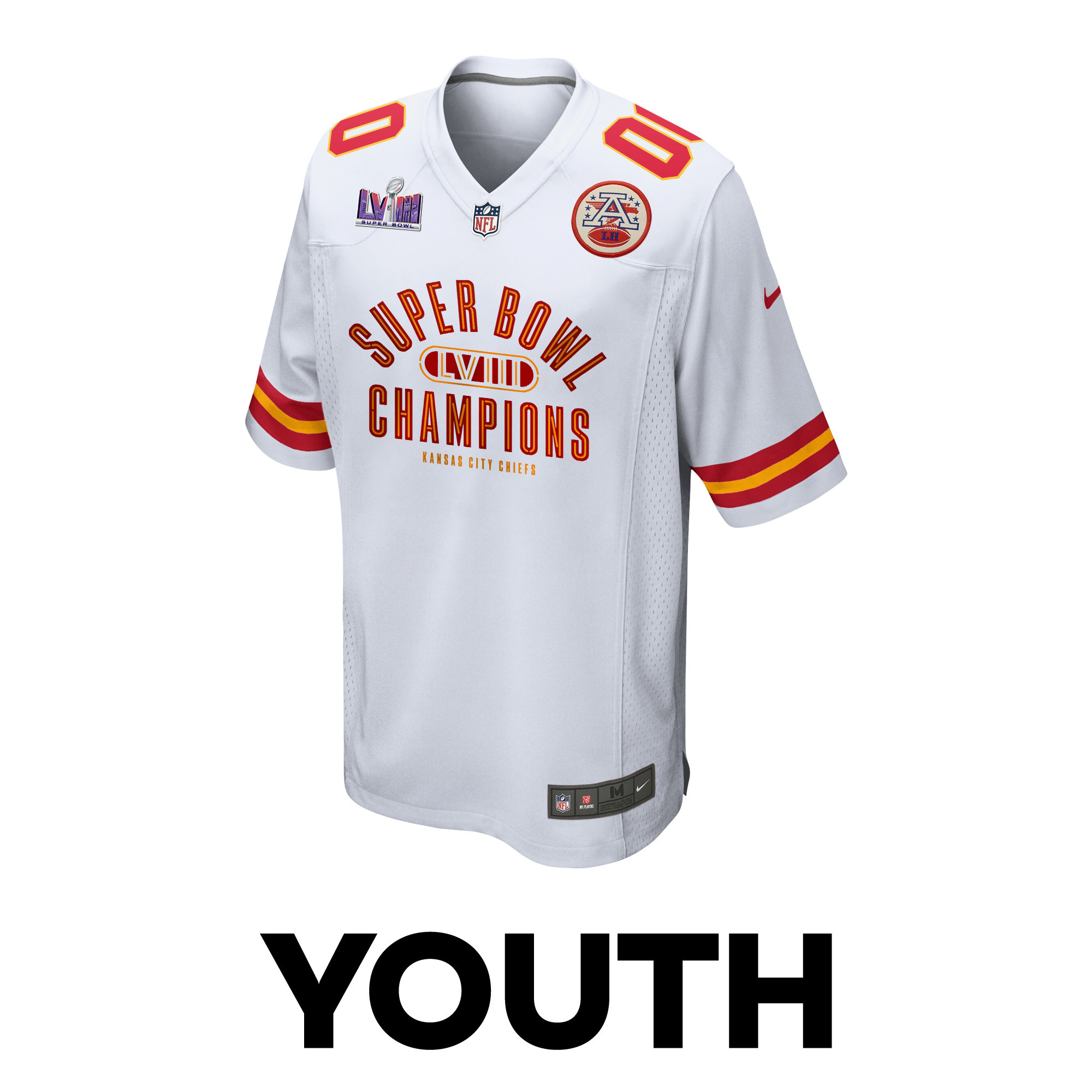 Kansas City Chiefs Super Bowl LVIII Champions Under The Lights Game YOUTH Jersey - White