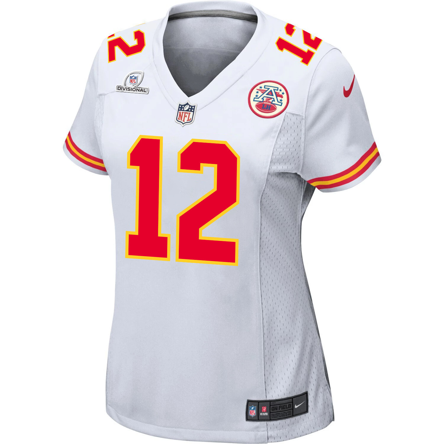 Mecole Hardman 12 Kansas City Chiefs Super Bowl LVIII Patch Game Women Jersey - White