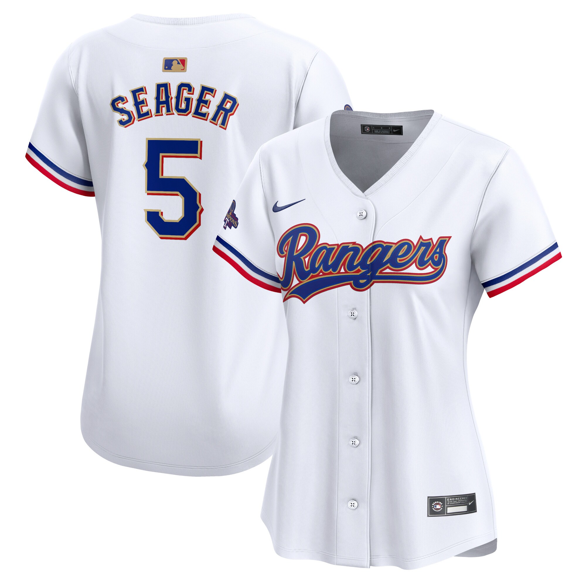 Corey Seager Texas Rangers Women's 2024 Gold Collection Limited Player Jersey White