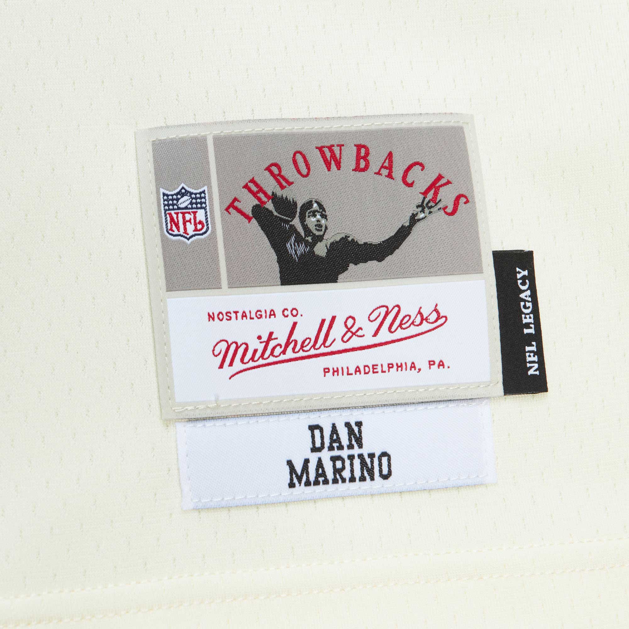 Dan Marino Miami Dolphins Mitchell & Ness Chainstitch Legacy Jersey - Cream