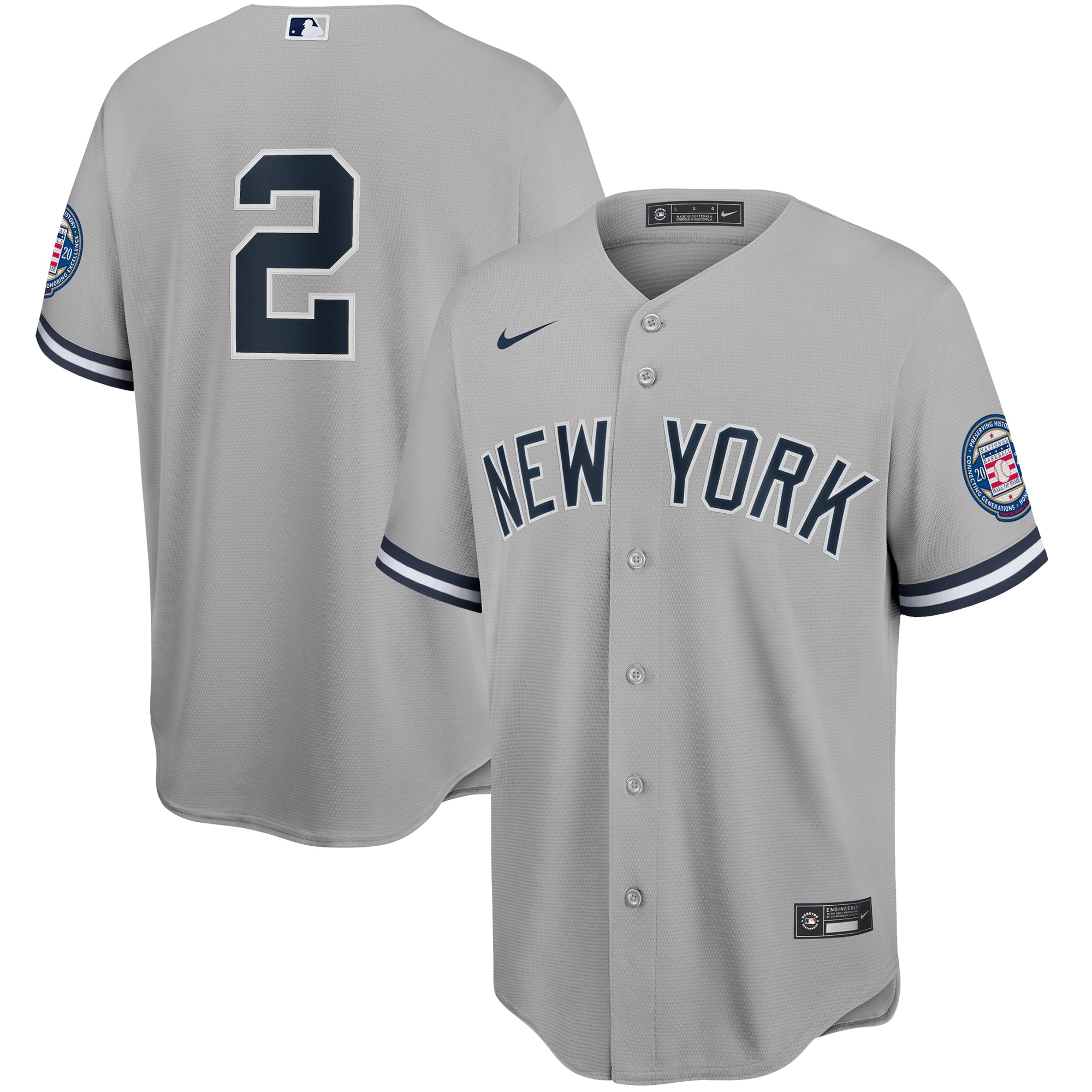 Derek Jeter New York Yankees 2020 Hall of Fame Induction Replica Jersey - Gray