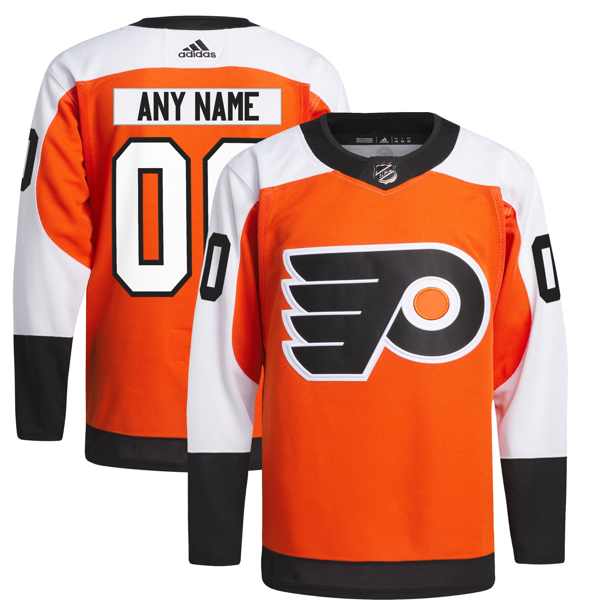 Philadelphia Flyers adidas Home Primegreen Authentic Custom Jersey - Burnt Orange