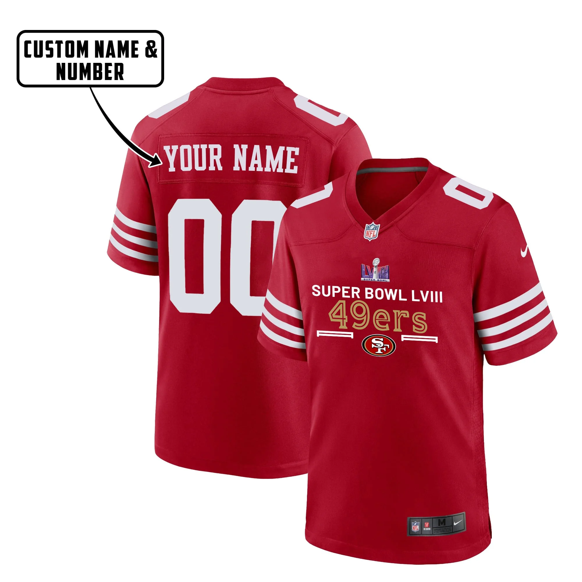San Francisco 49ers Super Bowl LVIII Game Jersey - Men, Red V3