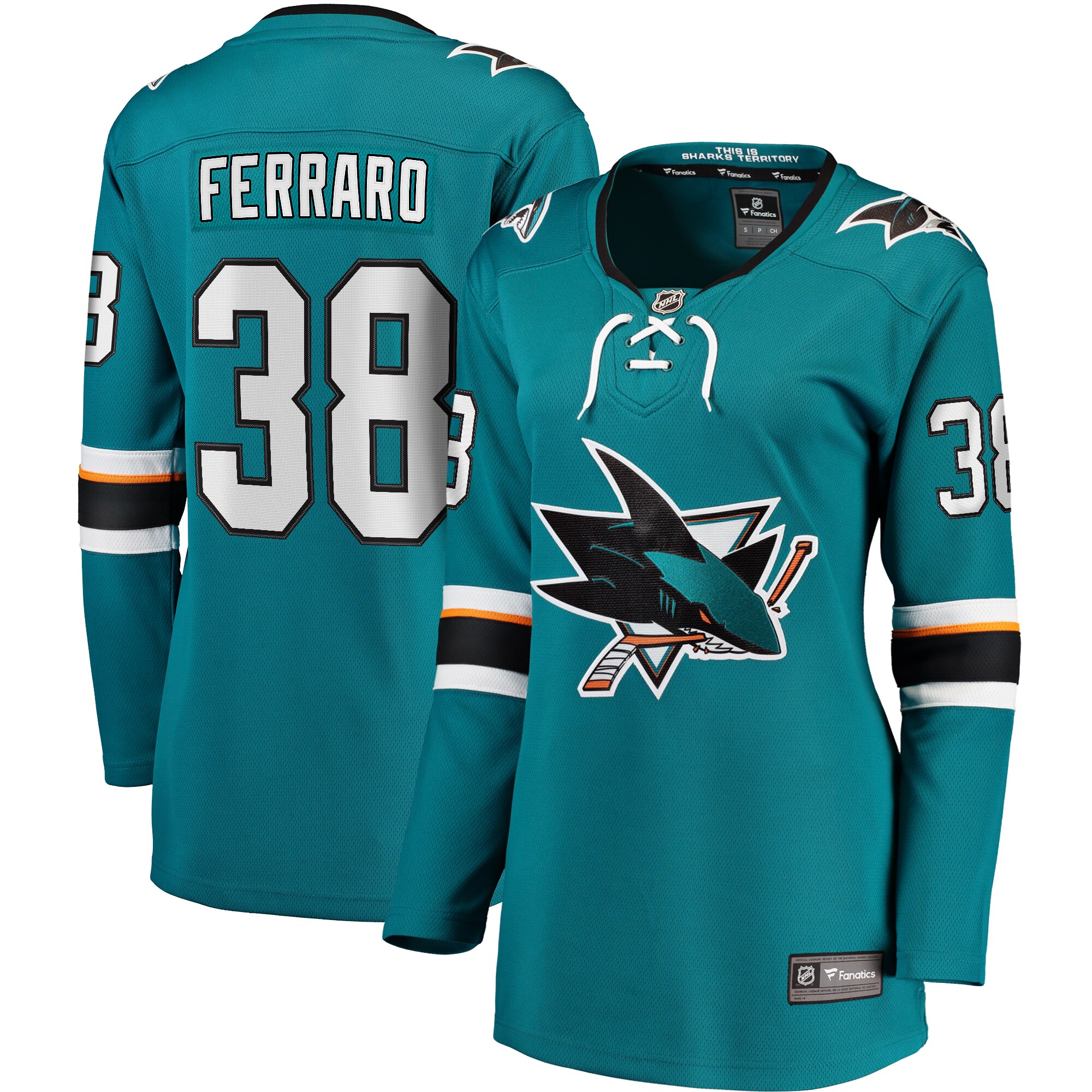 Mario Ferraro San Jose Sharks Fanatics Women's Home Breakaway Player Jersey - Teal