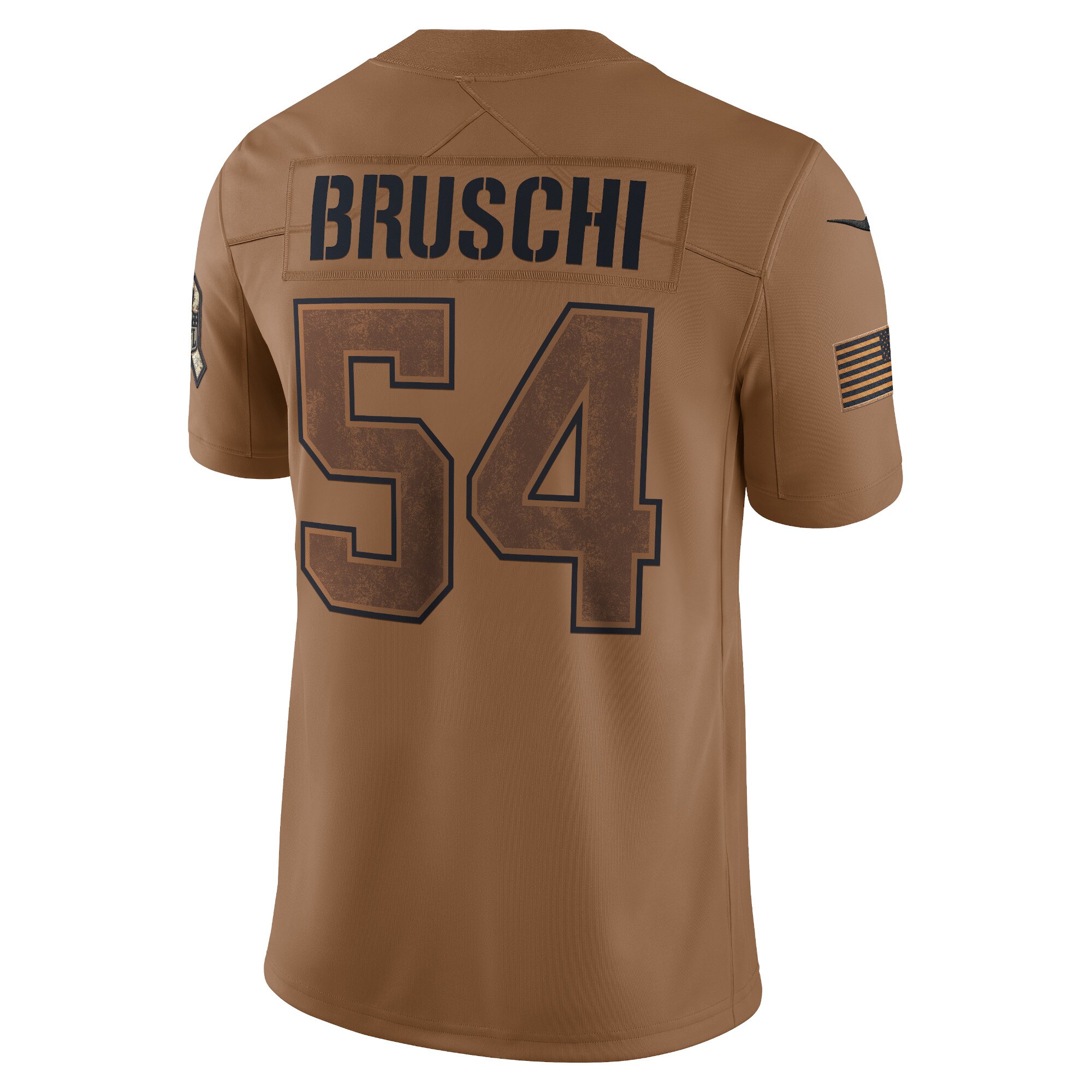 Tedy Bruschi New England Patriots  2023 Salute To Service Retired Player Limited Jersey - Brown