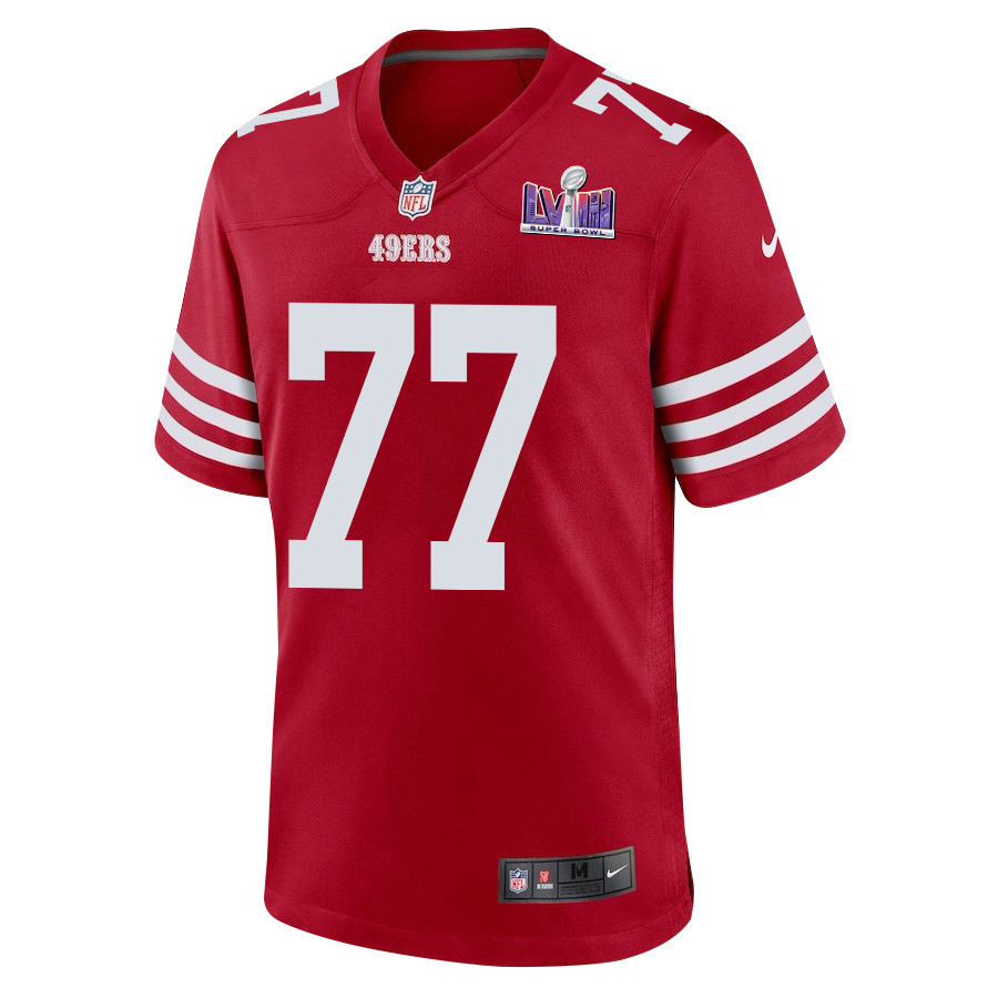 Alfredo Gutierrez 77 San Francisco 49ers Super Bowl LVIII Patch Game Men Jersey - Scarlet