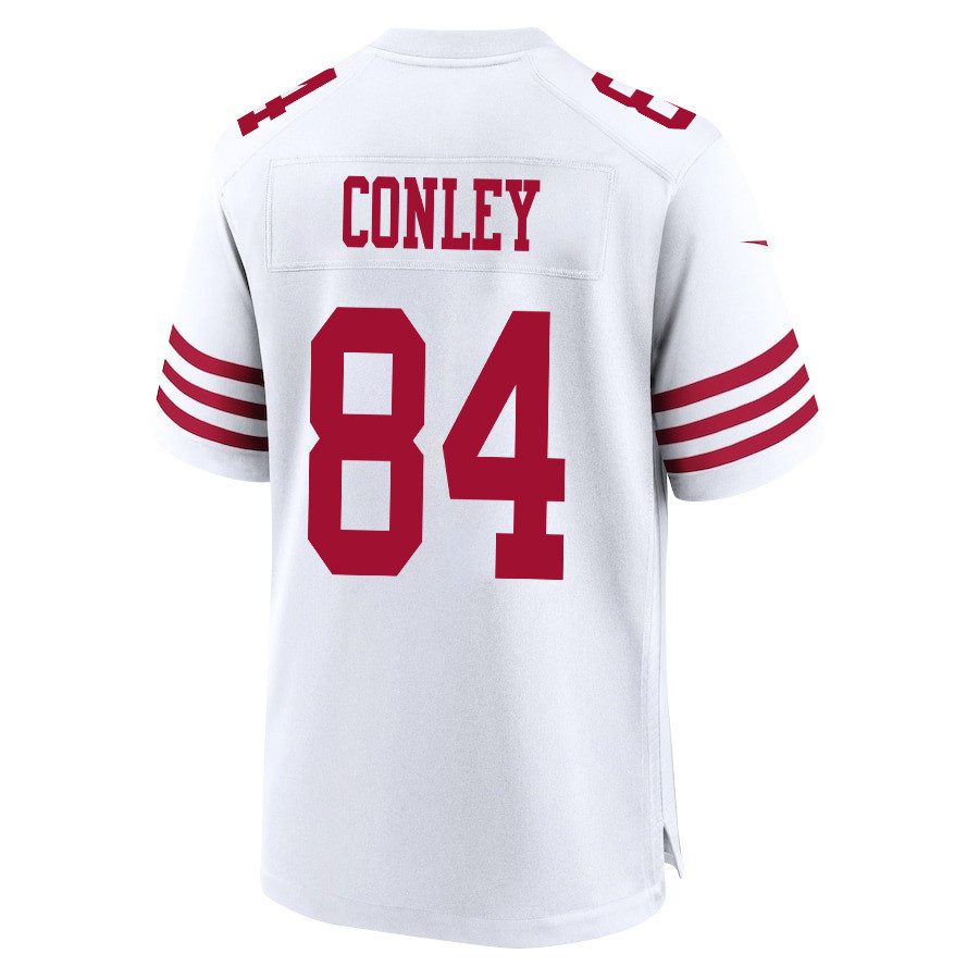 Chris Conley 84 San Francisco 49ers Super Bowl LVIII Patch Game Men Jersey - White