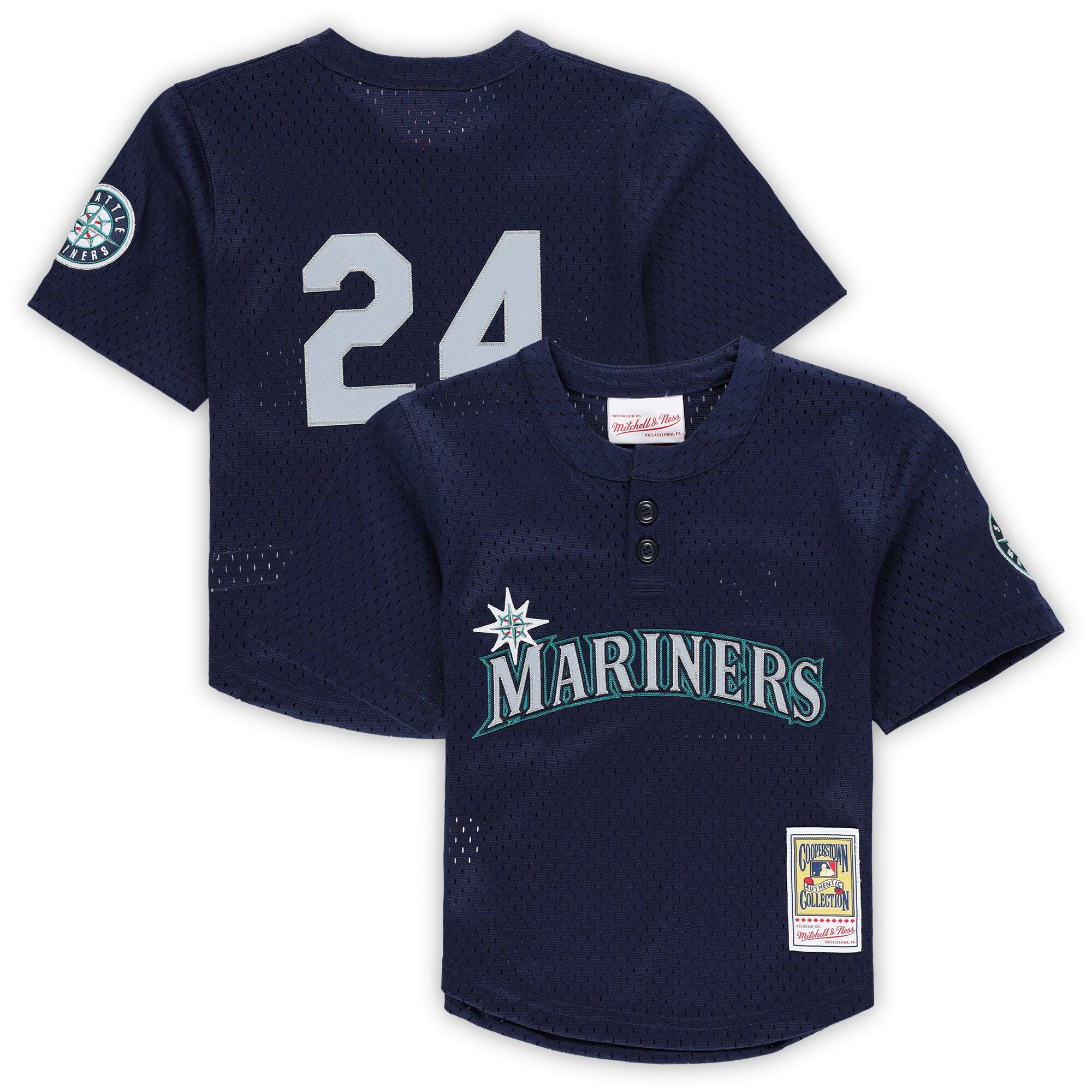 Ken Griffey Jr. Seattle Mariners Mitchell & Ness Toddler Cooperstown CollectionMesh Batting Practice Jersey - Navy