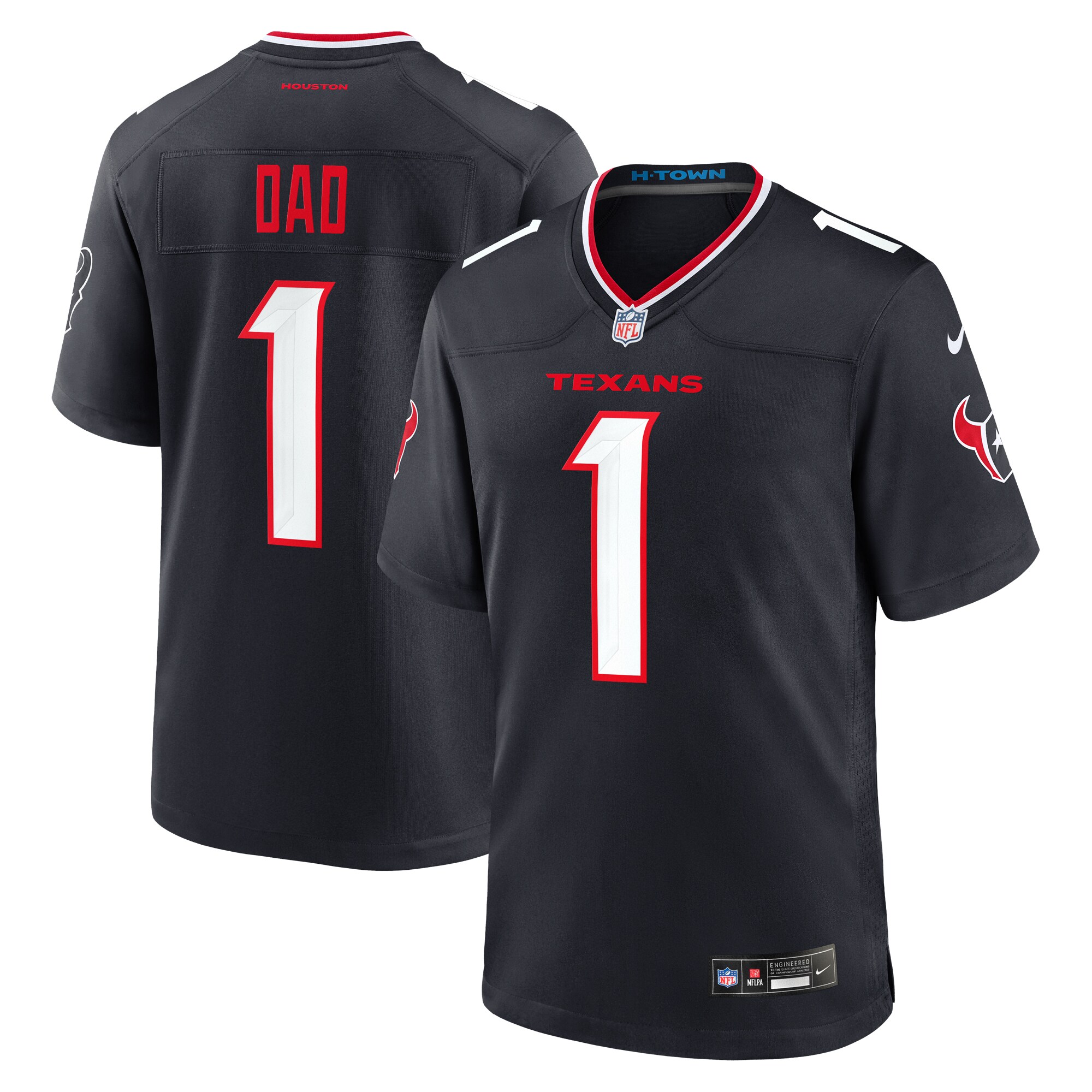 Houston Texans  #1 Dad Game Jersey - Navy