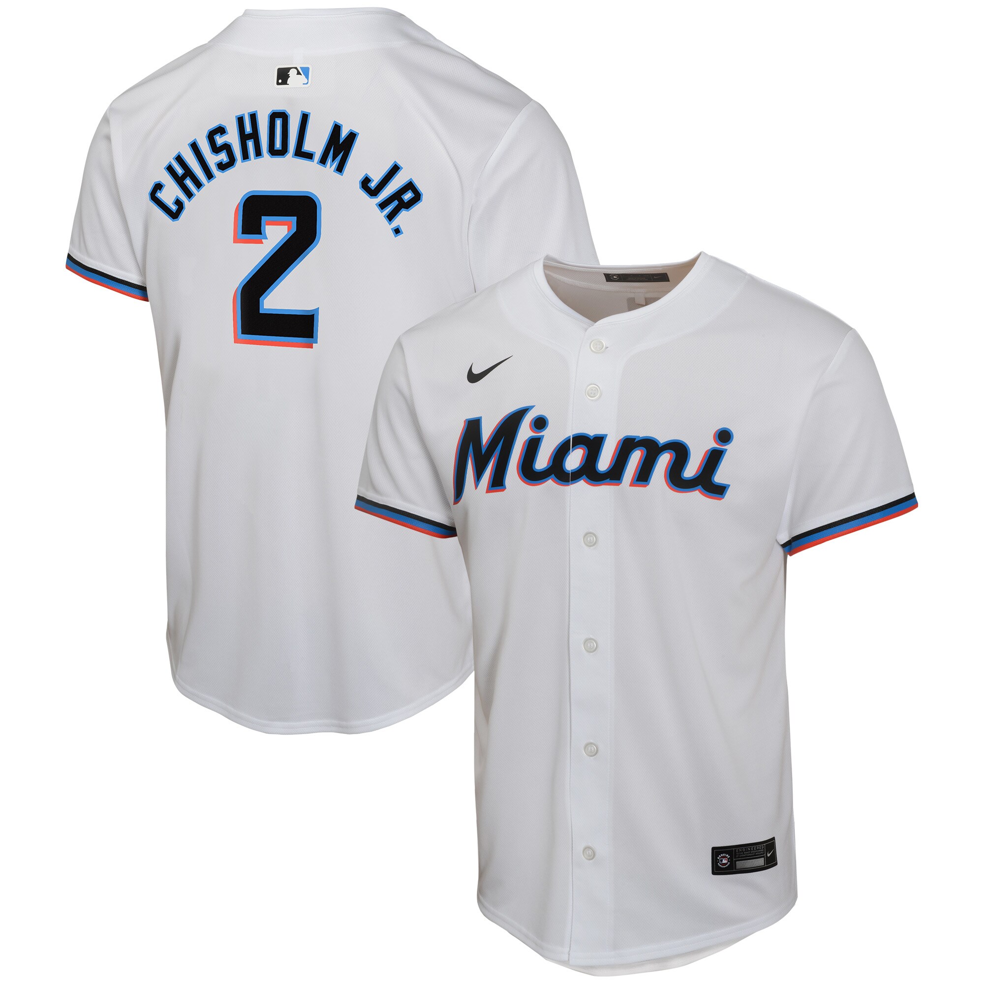 Jazz Chisholm Jr. Miami Marlins  Youth Home Game Player Jersey - White