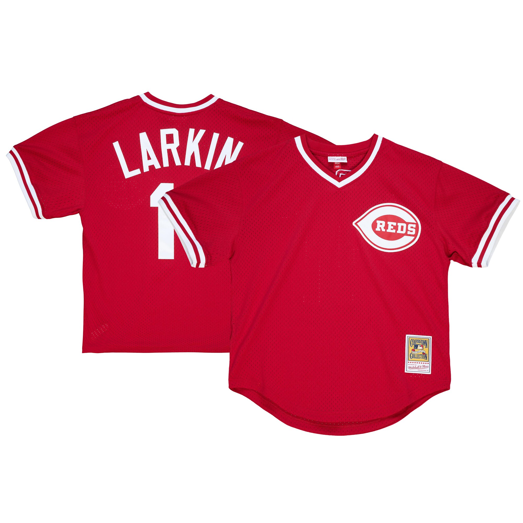 Barry Larkin Cincinnati Reds Mitchell & Ness Youth Cooperstown CollectionMesh Batting Practice Jersey - Red