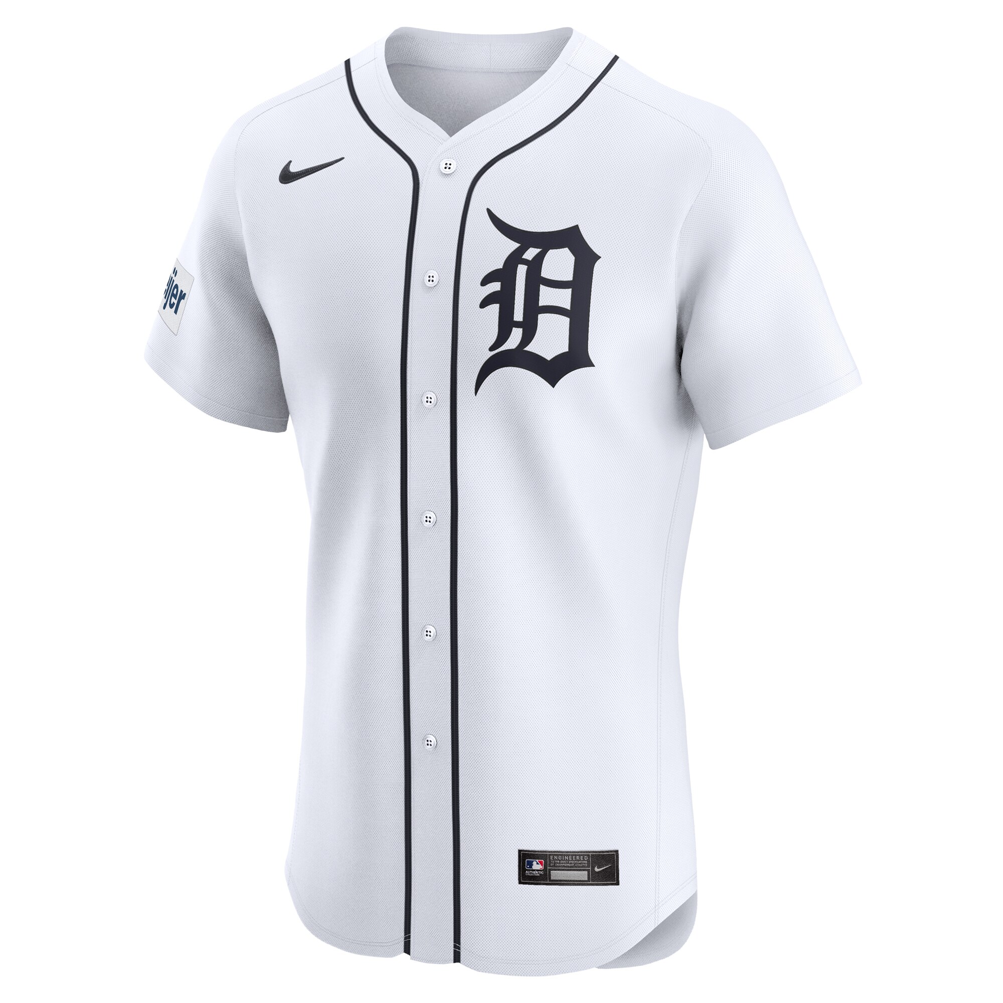 Detroit Tigers  Home Elite Patch Jersey - White