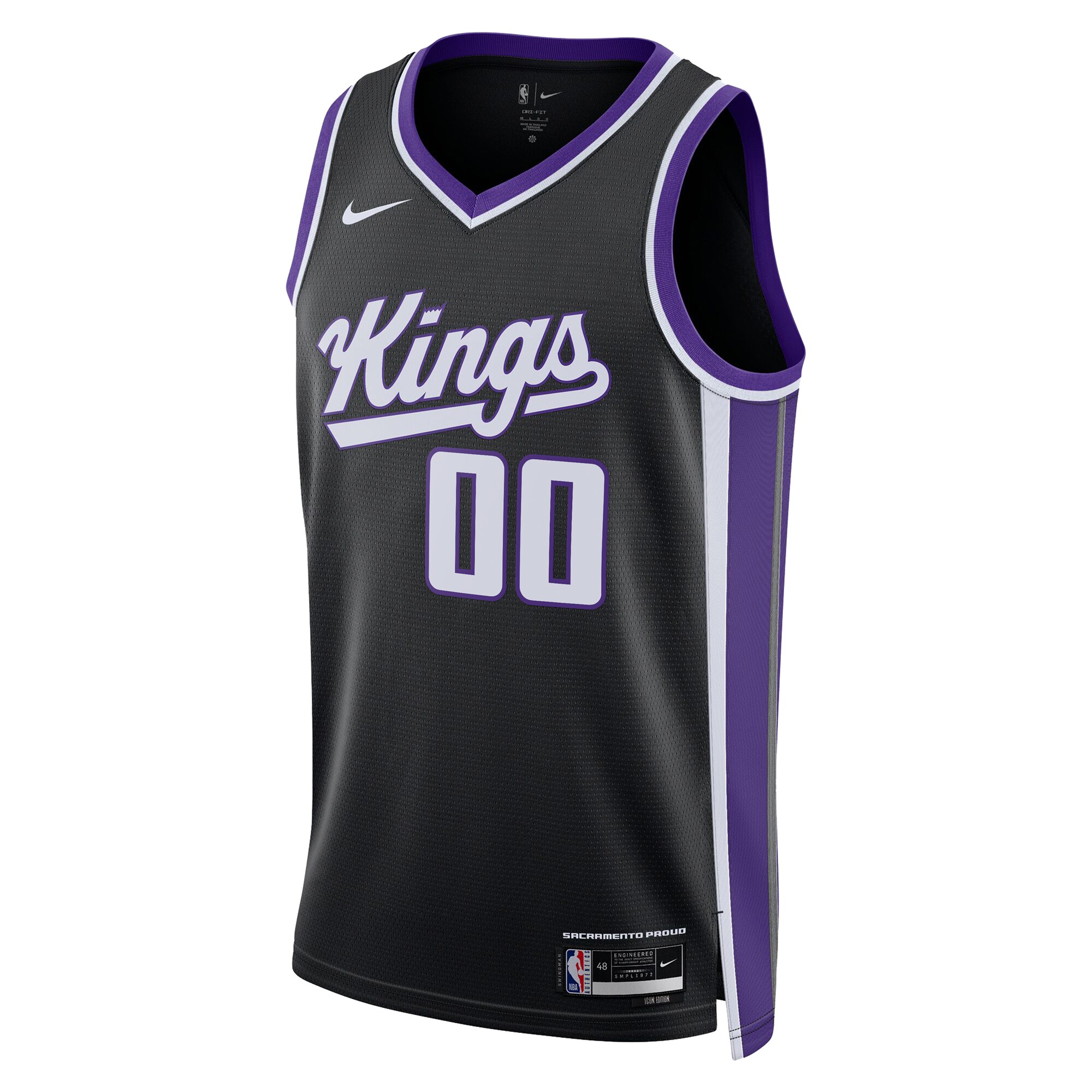 Sacramento Kings Unisex Swingman Custom Jersey - Icon Edition - Black