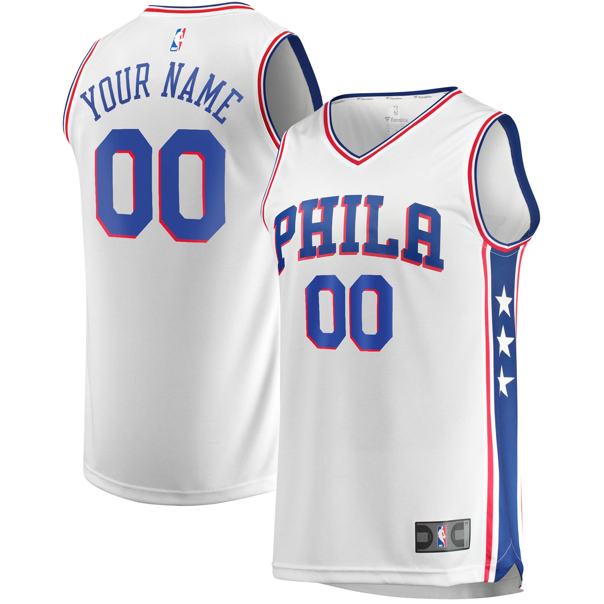 Philadelphia 76ers Fanatics Fast Break Custom Replica Jersey White - Association Edition