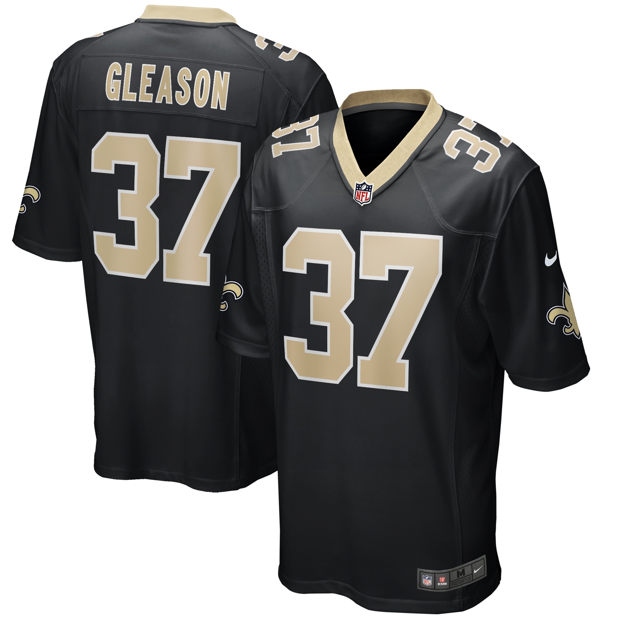 Steve Gleason New Orleans Saints  Game Retired Player Jersey - Black