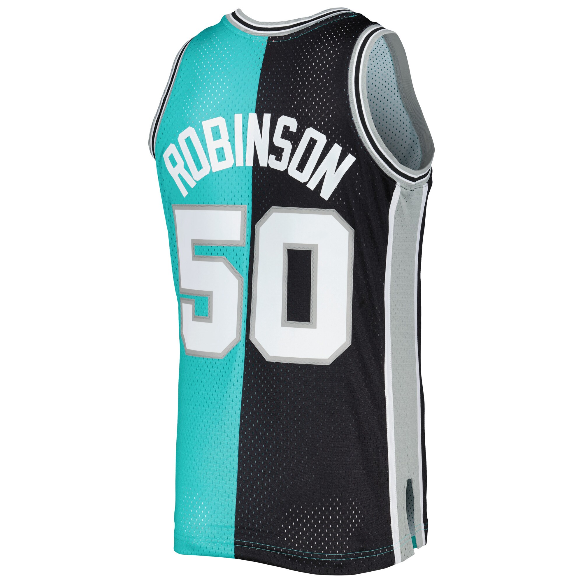 David Robinson San Antonio Spurs Mitchell & Ness Hardwood Classics 1998\/99 Split Swingman Jersey - Black\/Teal