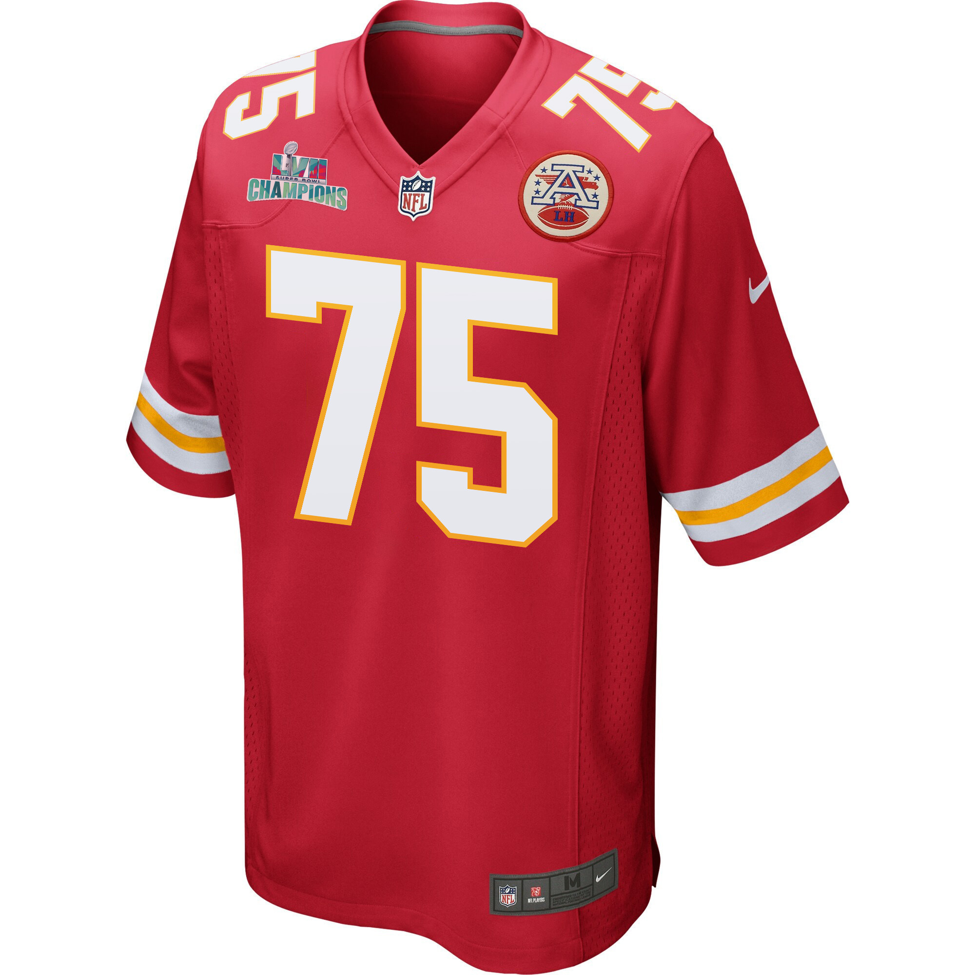 Darian Kinnard 75 Kansas City Chiefs Super Bowl LVII Champions Men Game Jersey - Red