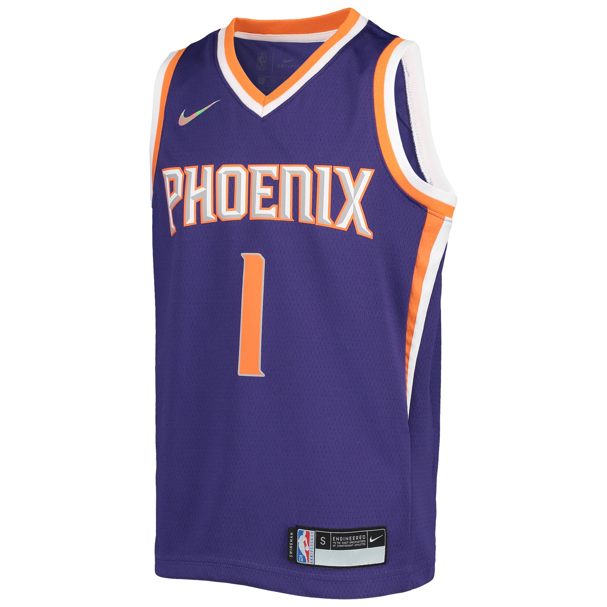 Devin Booker Phoenix Suns Youth 2021\/22 Diamond Swingman Jersey - Icon Edition - Purple