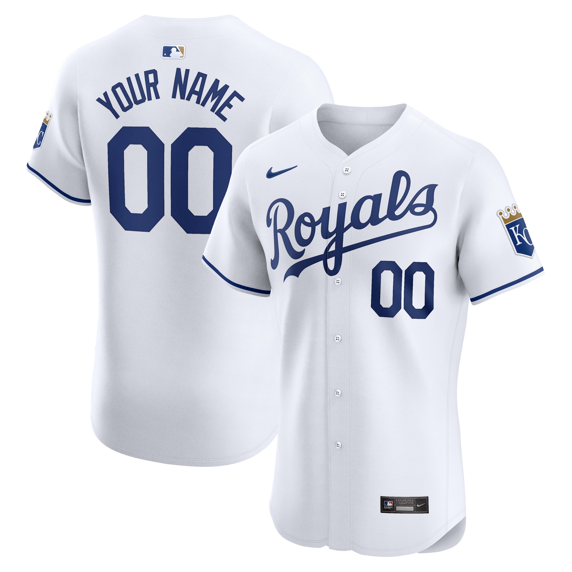 Kansas City Royals  Home Elite Custom Jersey - White