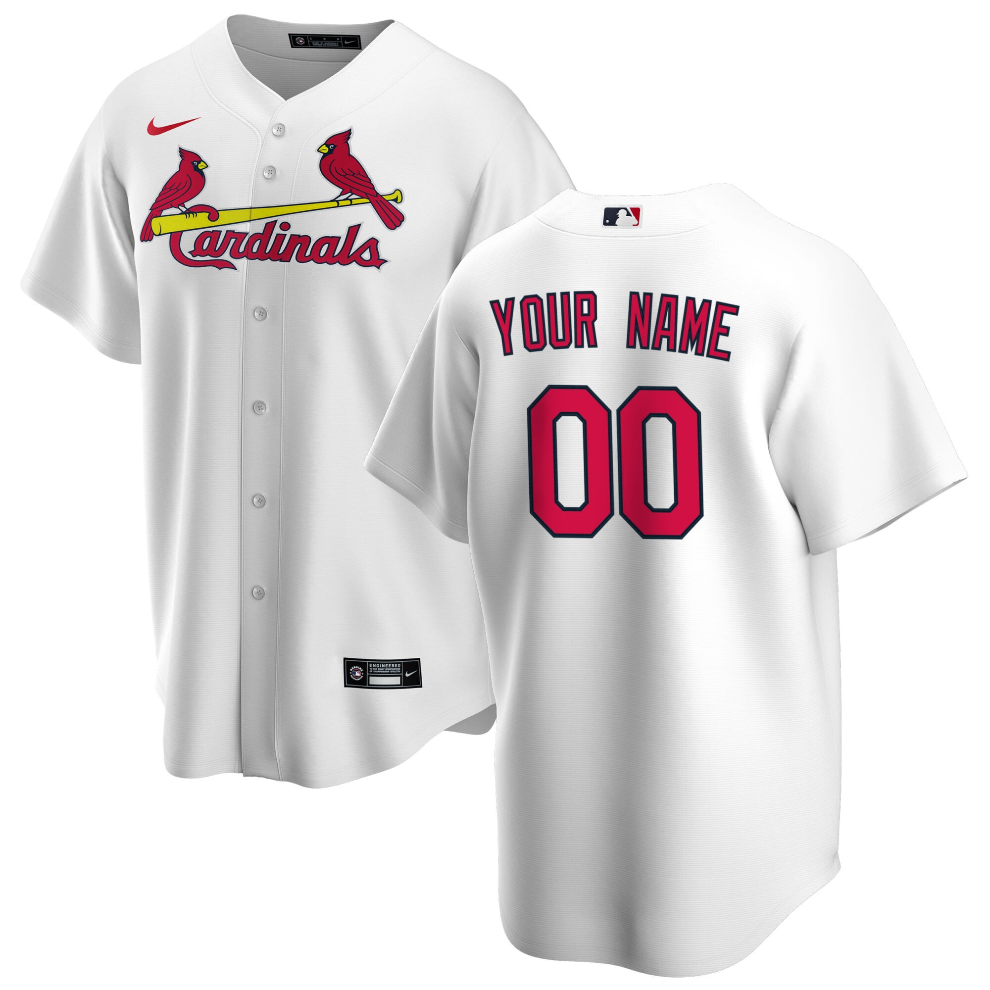 St. Louis Cardinals  Home Replica Custom Jersey - White