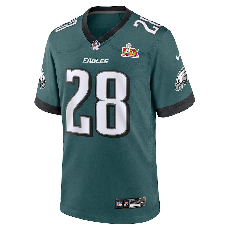 Will Shipley #28 Philadelphia Eagles Super Bowl LIX Jersey - Men's - Midnight Green