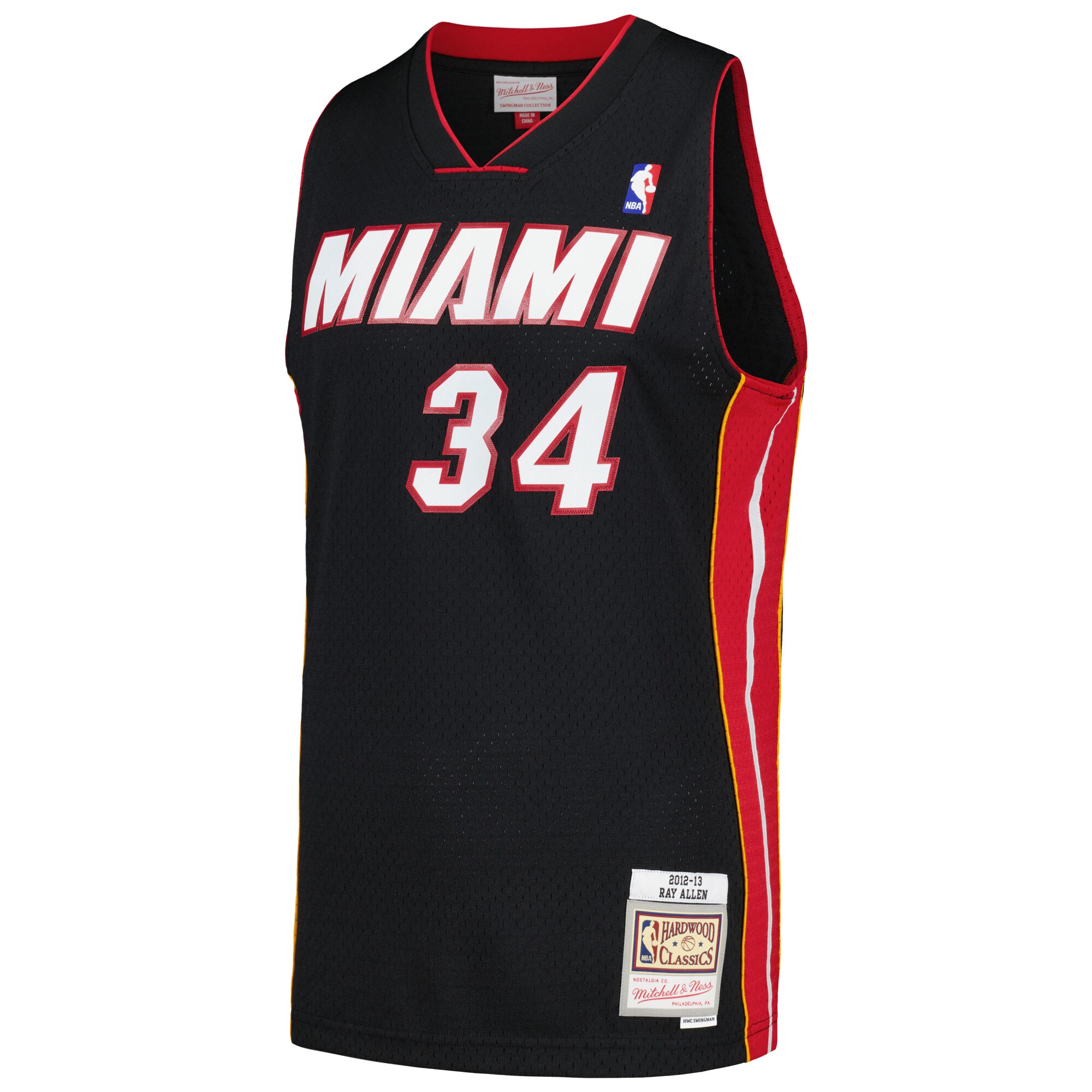Ray Allen Miami Heat Mitchell & Ness 2012\/13 Hardwood Classics Swingman Jersey - Black