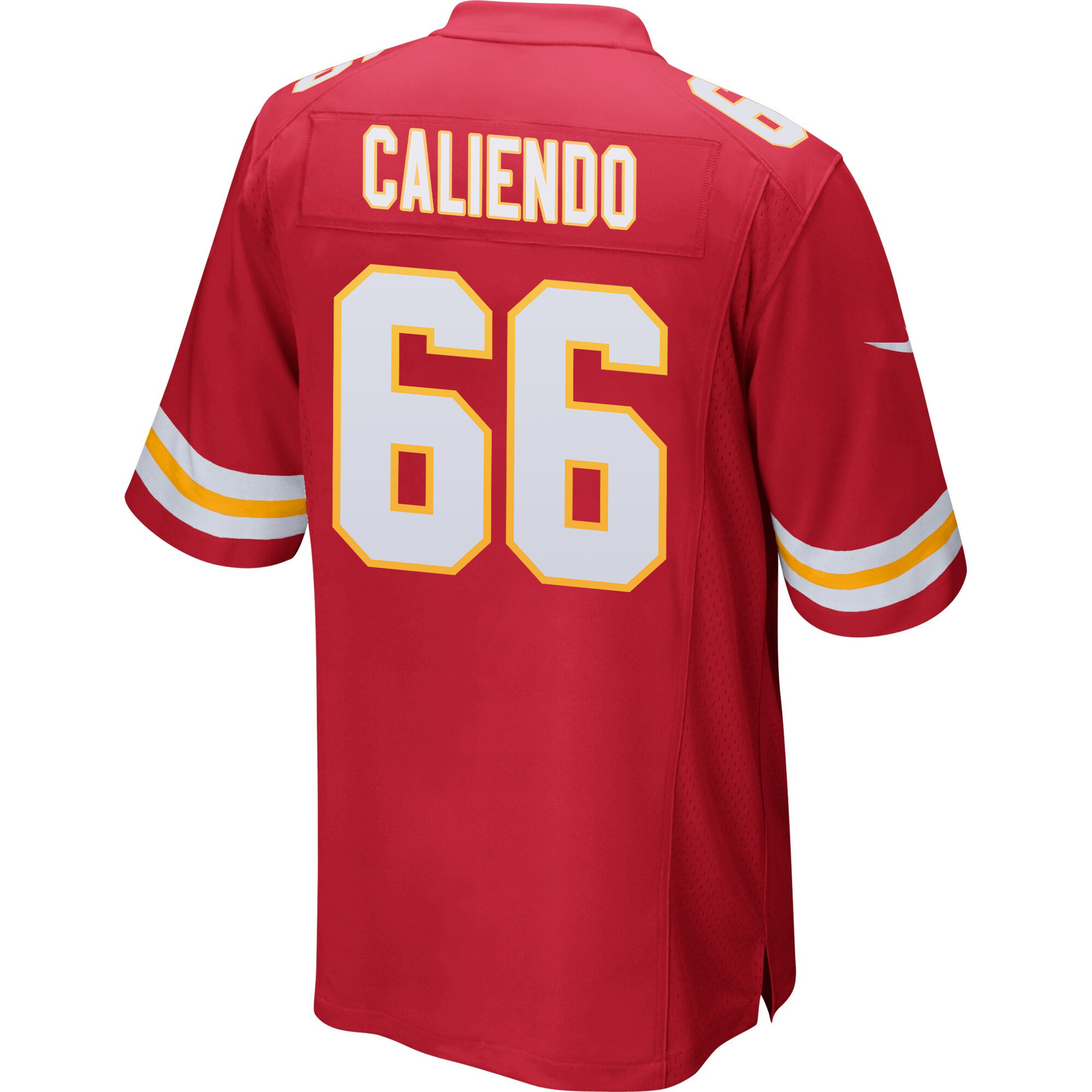 Mike Caliendo 66 Kansas City Chiefs Super Bowl LVIII Patch Game Men Jersey - Red