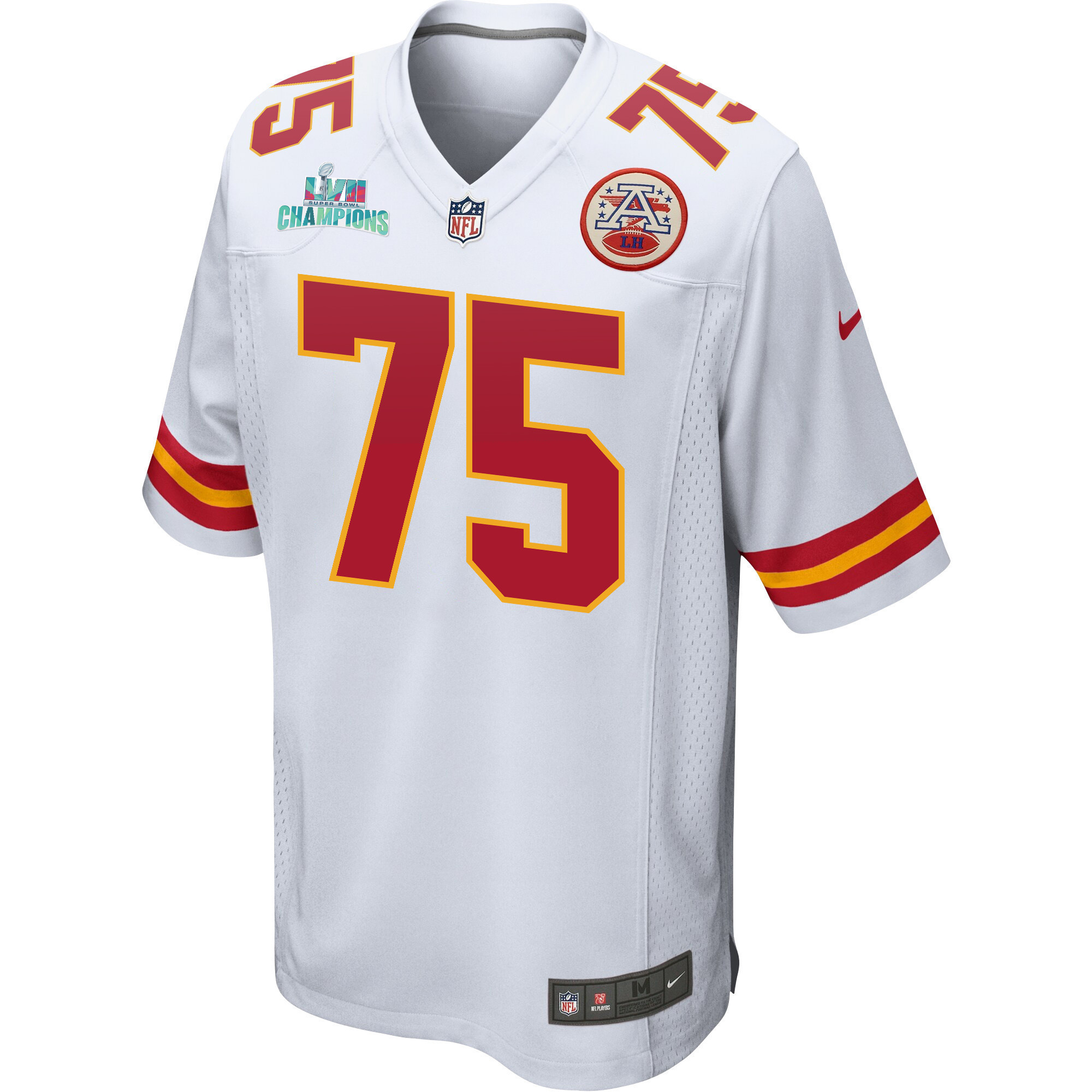 Darian Kinnard 75 Kansas City Chiefs Super Bowl LVII Champions Men Game Jersey - White
