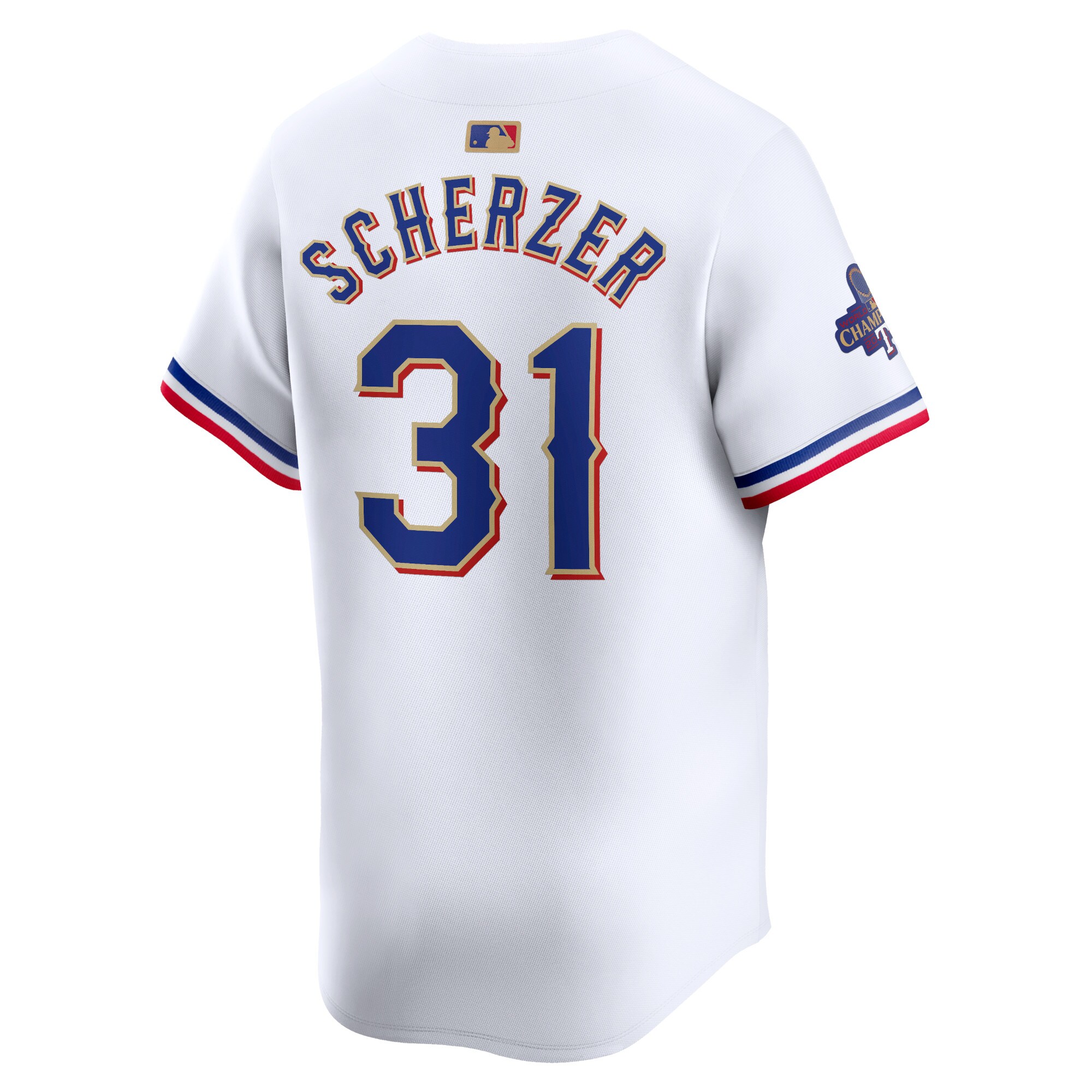 Max Scherzer Texas Rangers  2024 Gold Collection Limited Player Jersey White