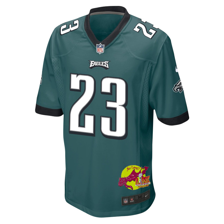 Eli Ricks 23 Philadelphia Eagles Super Bowl LIX New Orleans Patch Game Men Jersey - Midnight Green