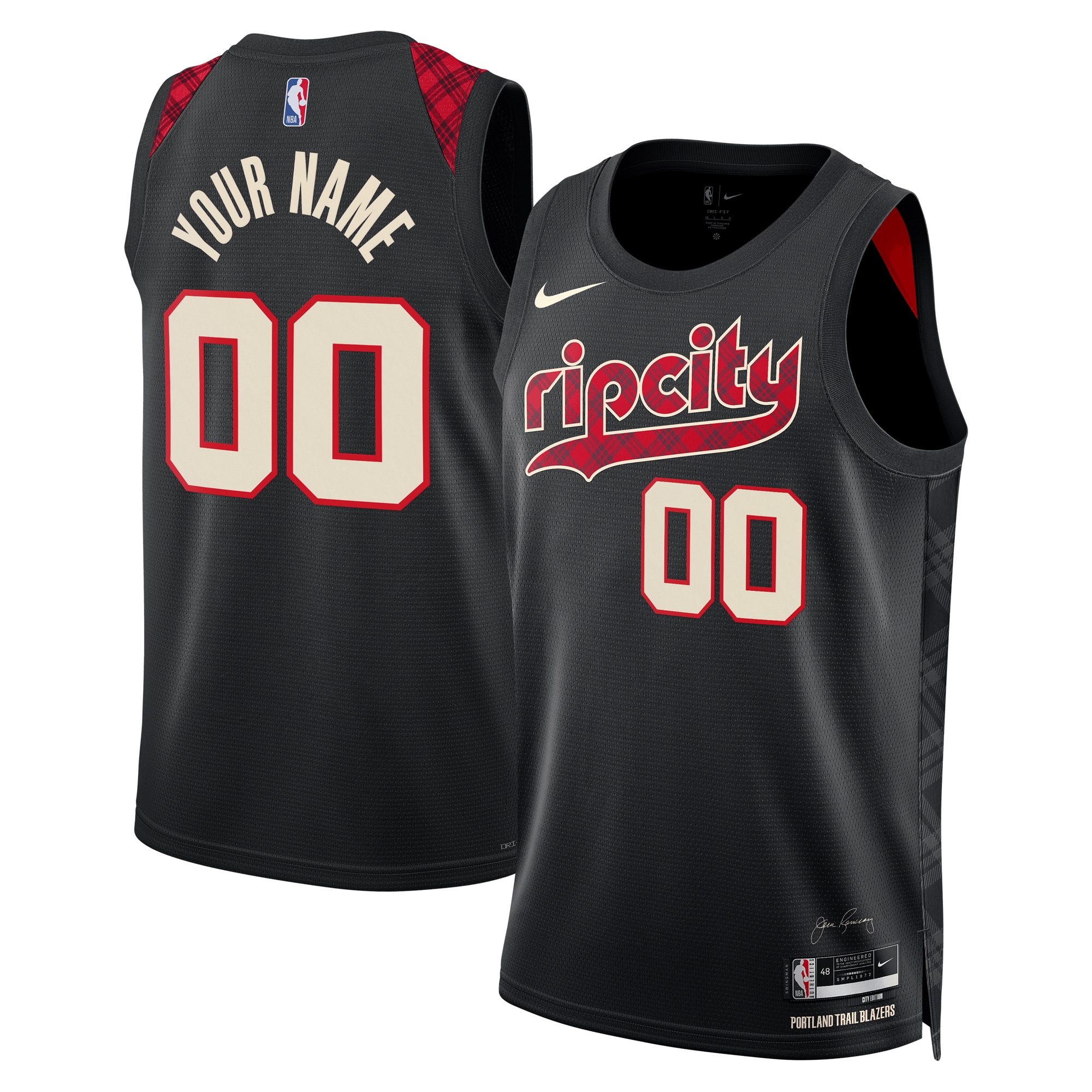 Portland Trail Blazers Unisex 2023\/24 Custom Swingman Jersey - Black - City Edition