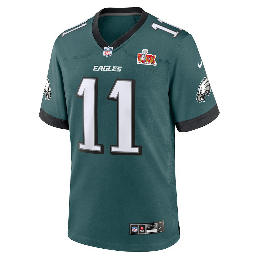 A.J. Brown #11 Philadelphia Eagles Super Bowl LIX YOUTH Jersey - Midnight Green