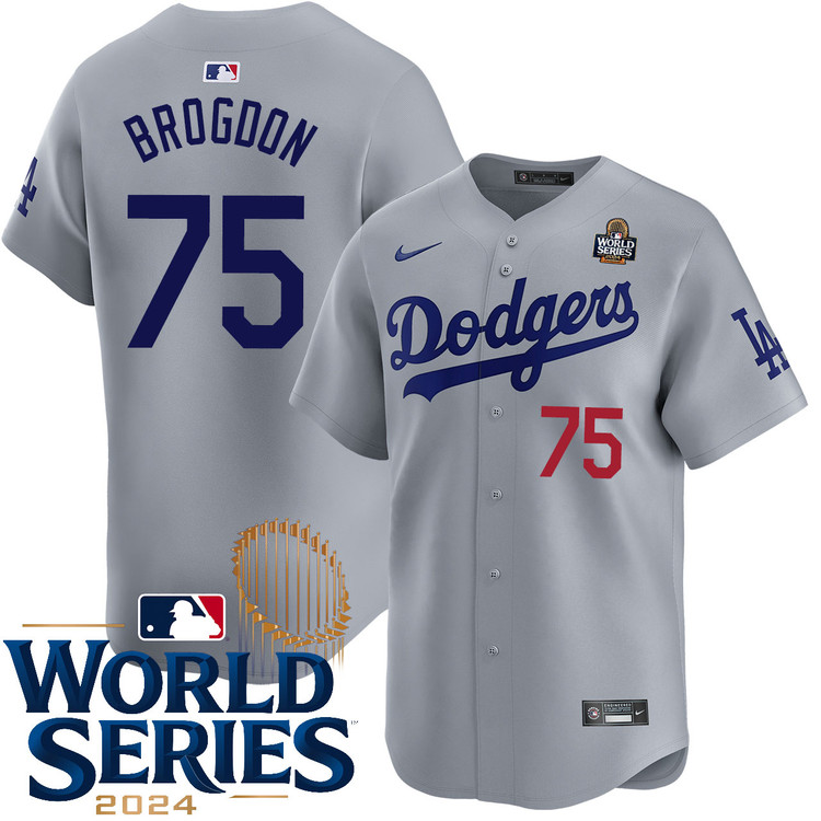 Connor Brogdon Los Angeles Dodgers Alternate Road Limited World Series Jersey