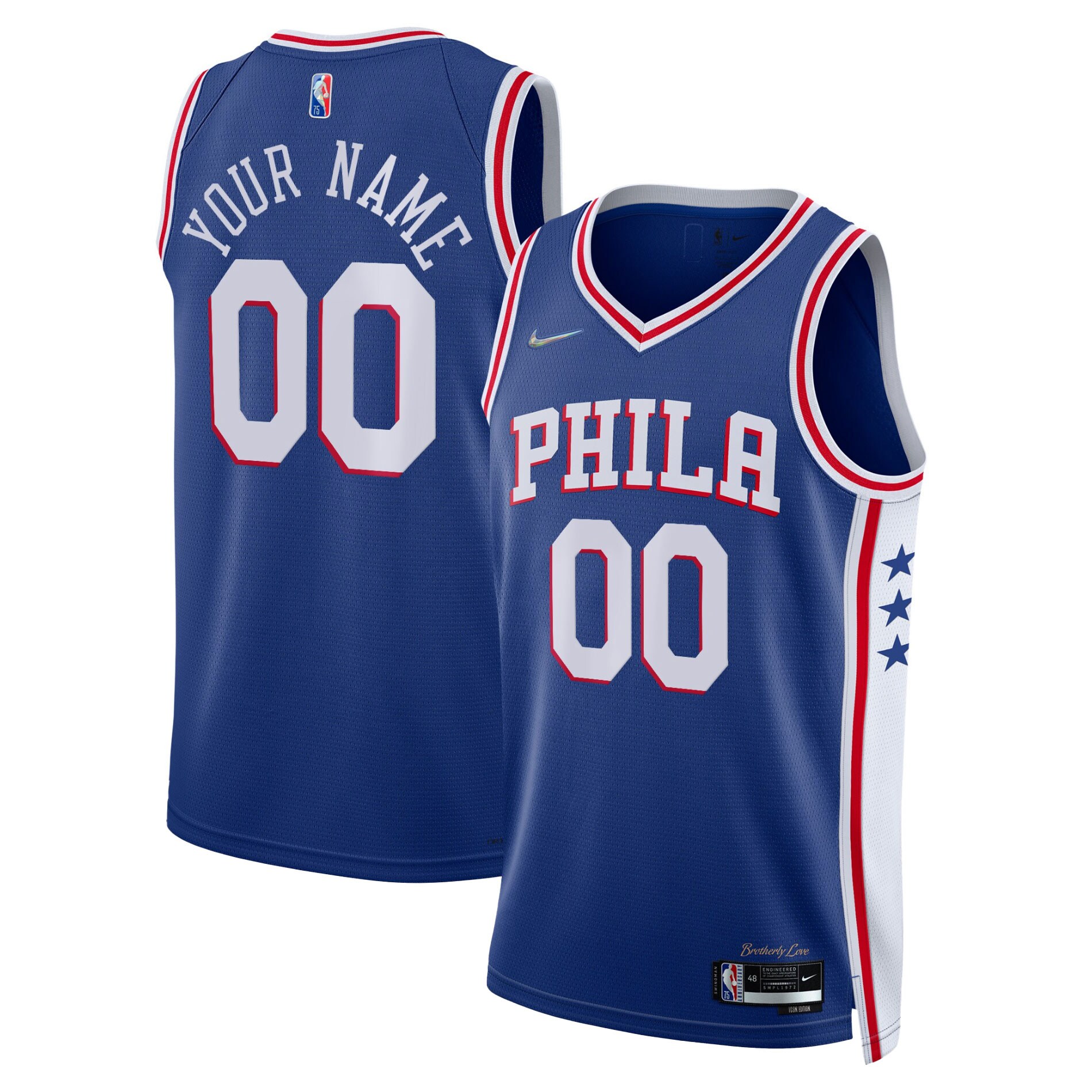 Philadelphia 76ers 2021\/22 Diamond Swingman Custom Jersey - Icon Edition - Royal