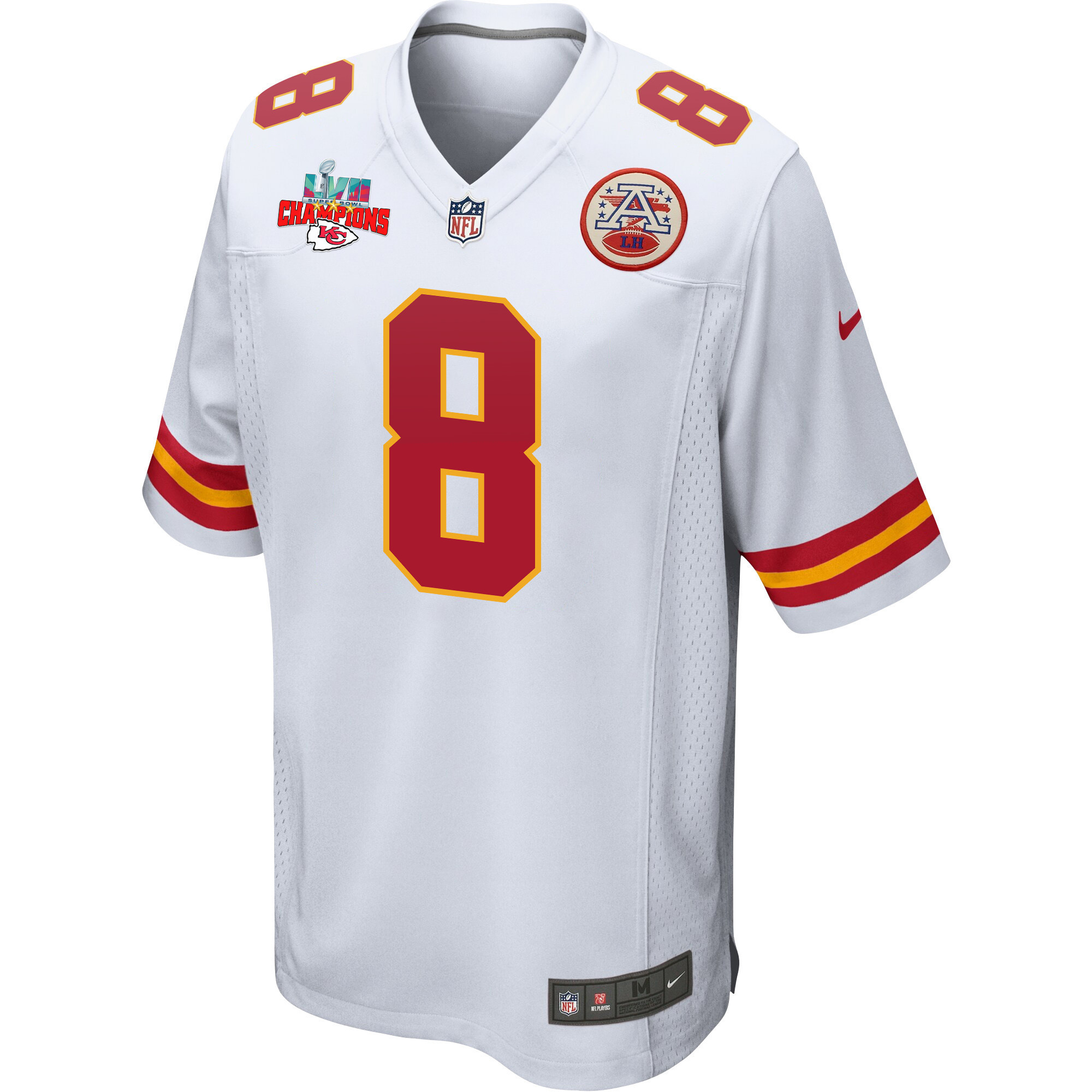 Carlos Dunlap 8 Kansas City Chiefs Super Bowl LVII Champions 3 Stars Men Game Jersey - White