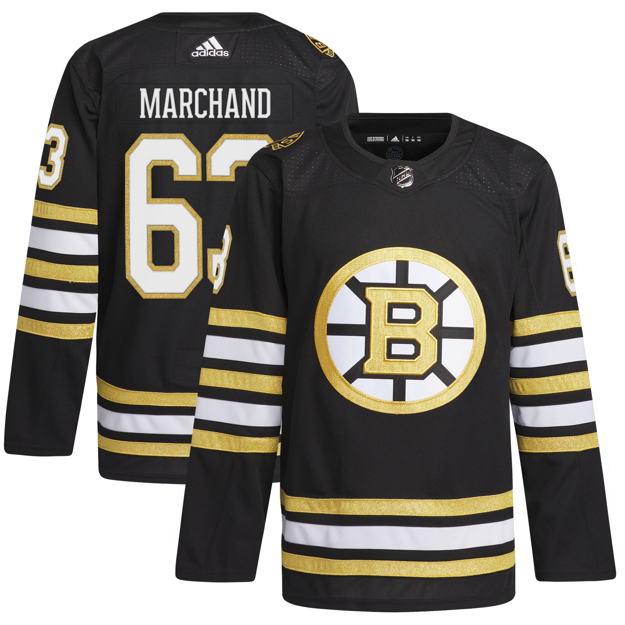 Brad Marchand Boston Bruins adidas Primegreen 100th Anniversary Authentic Player Jersey - Black
