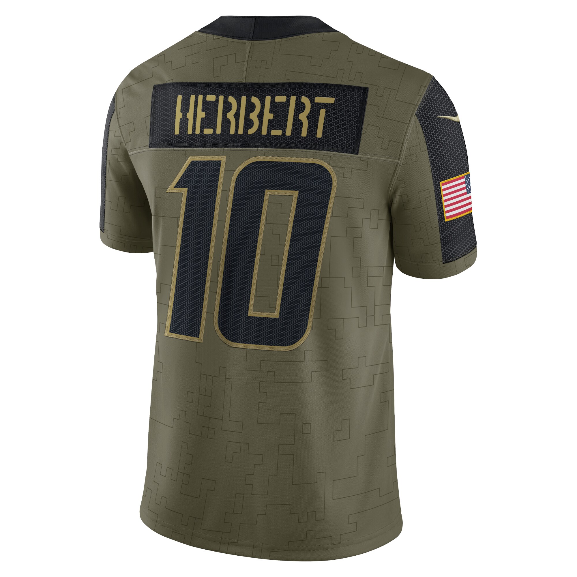 Justin Herbert Los Angeles Chargers  2021 Salute To Service Limited Player Jersey - Olive
