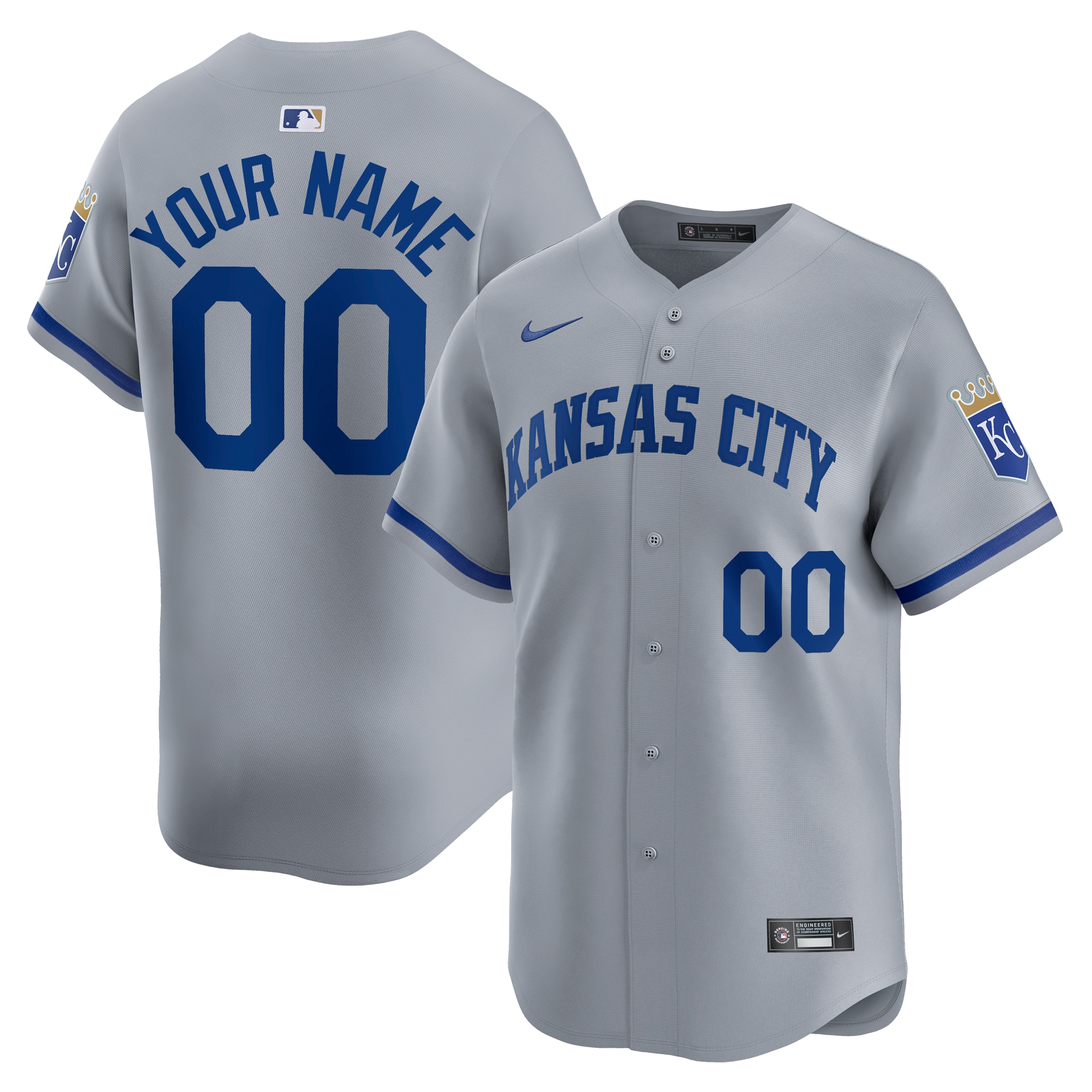 Kansas City Royals  Away Limited Custom Jersey - Gray